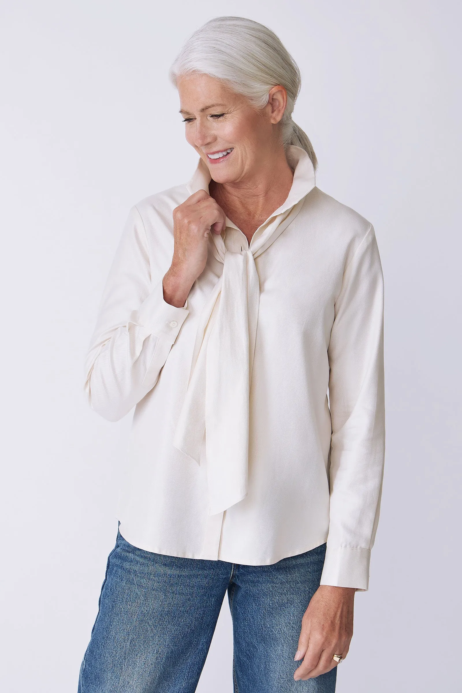 Regency Blouse - Ivory Twill