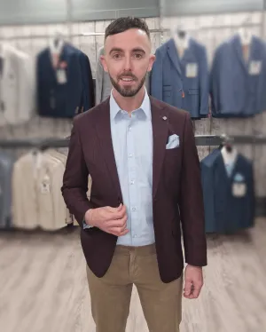 Regent Wine Jacket with Sand Chino