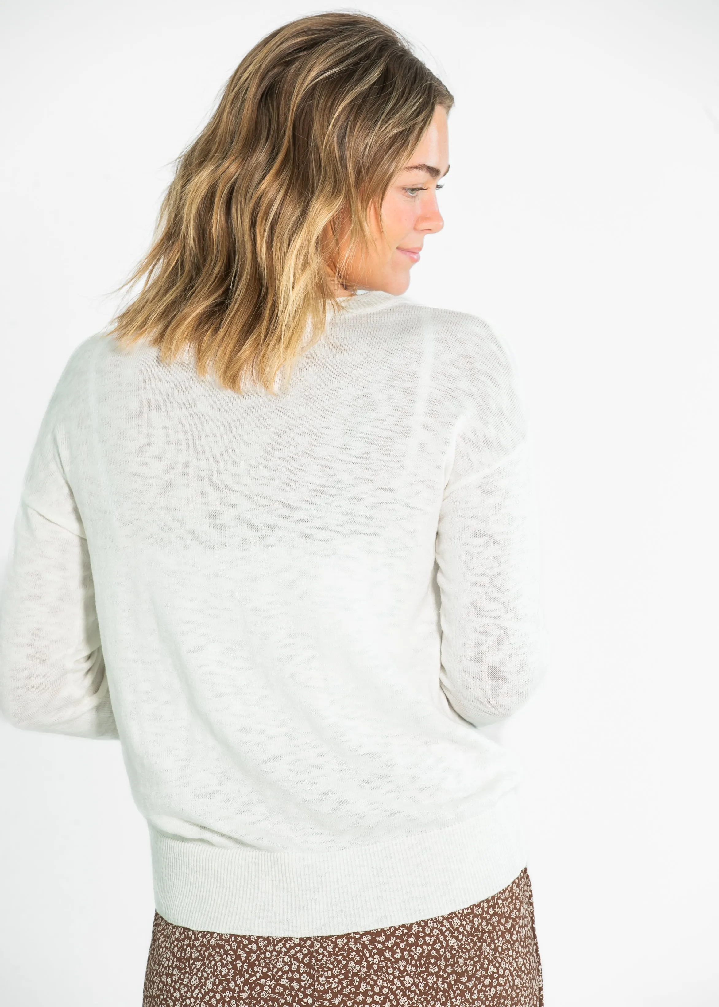 Relaxed Fit Cotton Slub Sweater