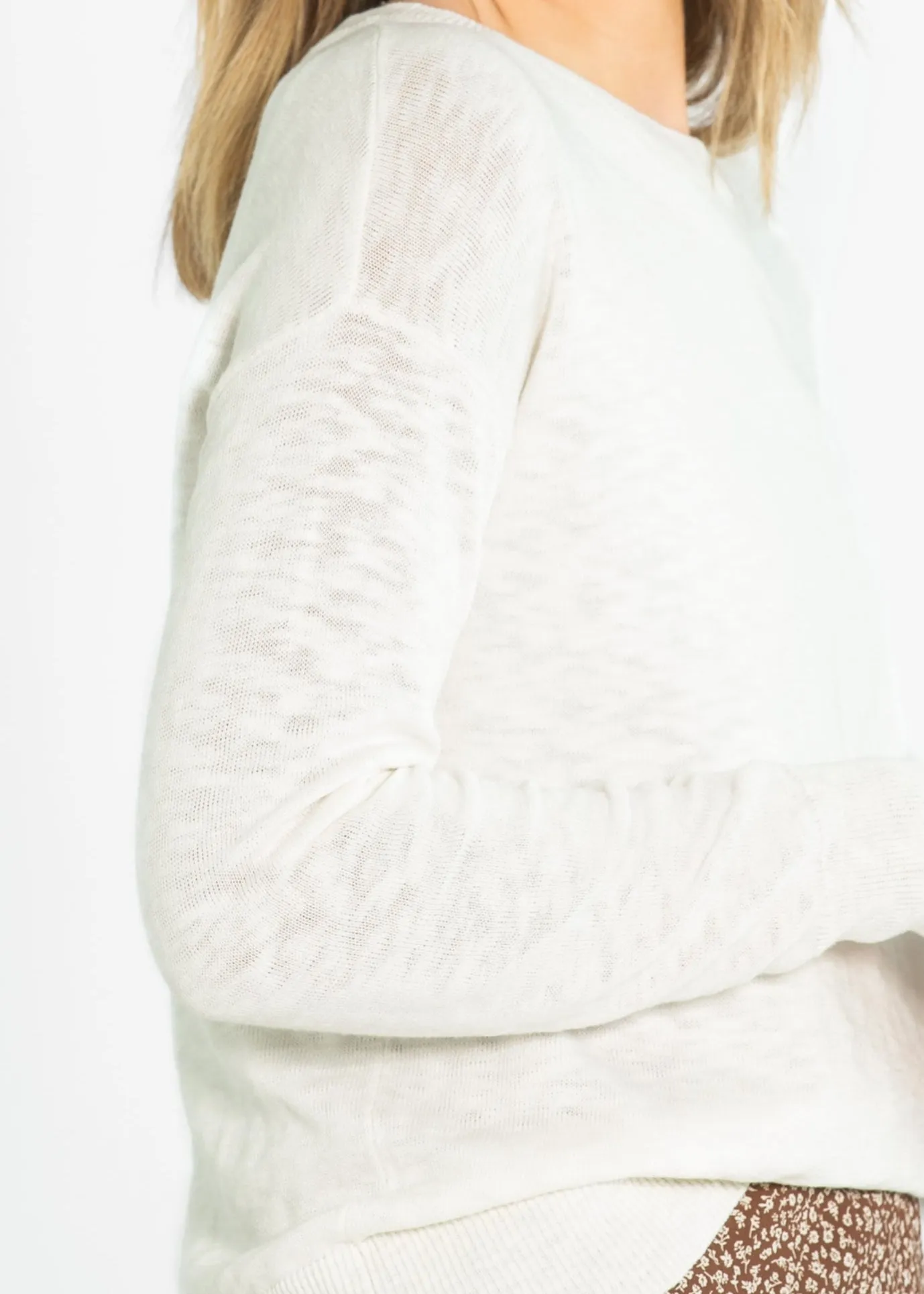 Relaxed Fit Cotton Slub Sweater