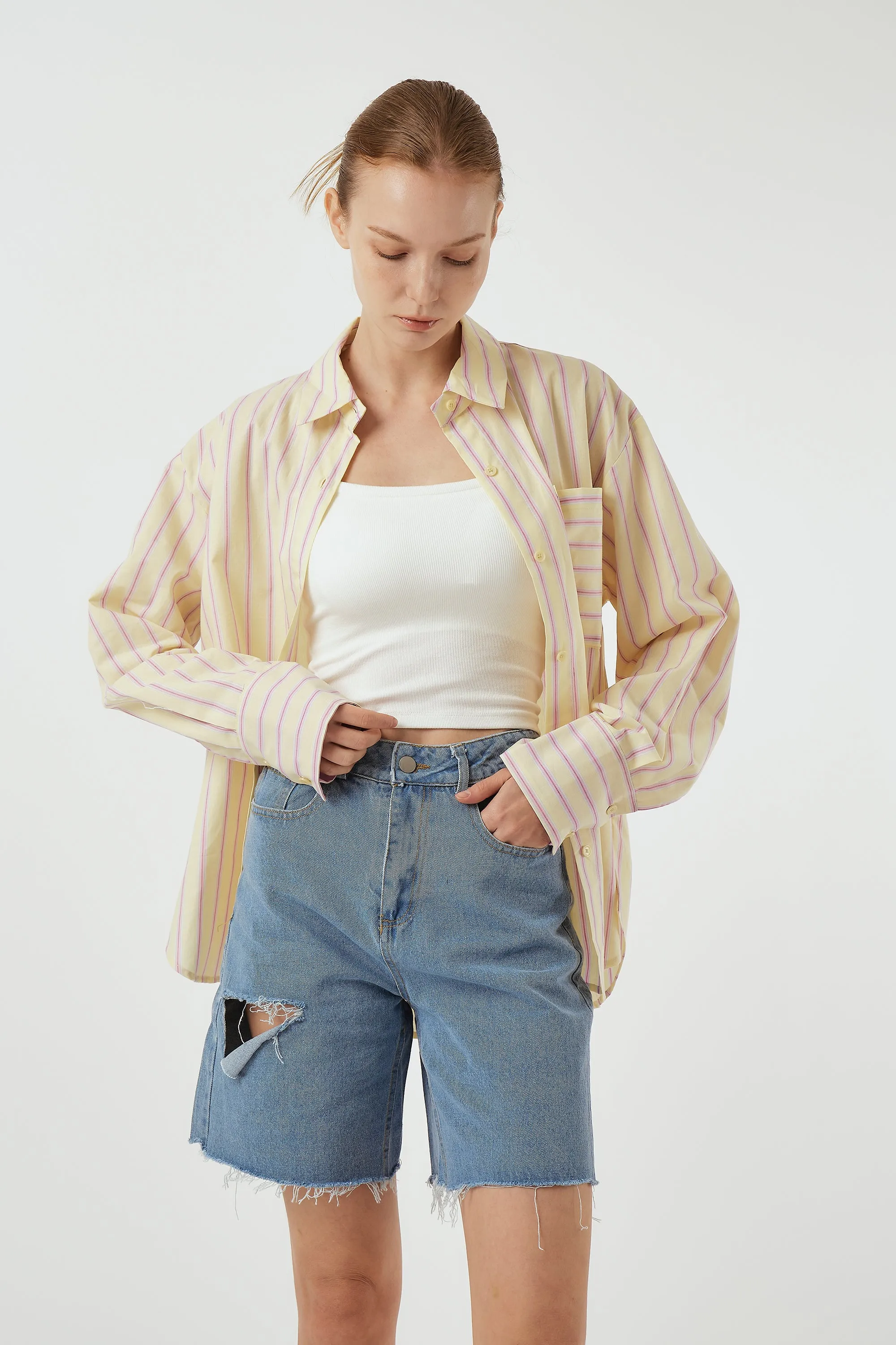 Remy Cut-out Denim Shorts