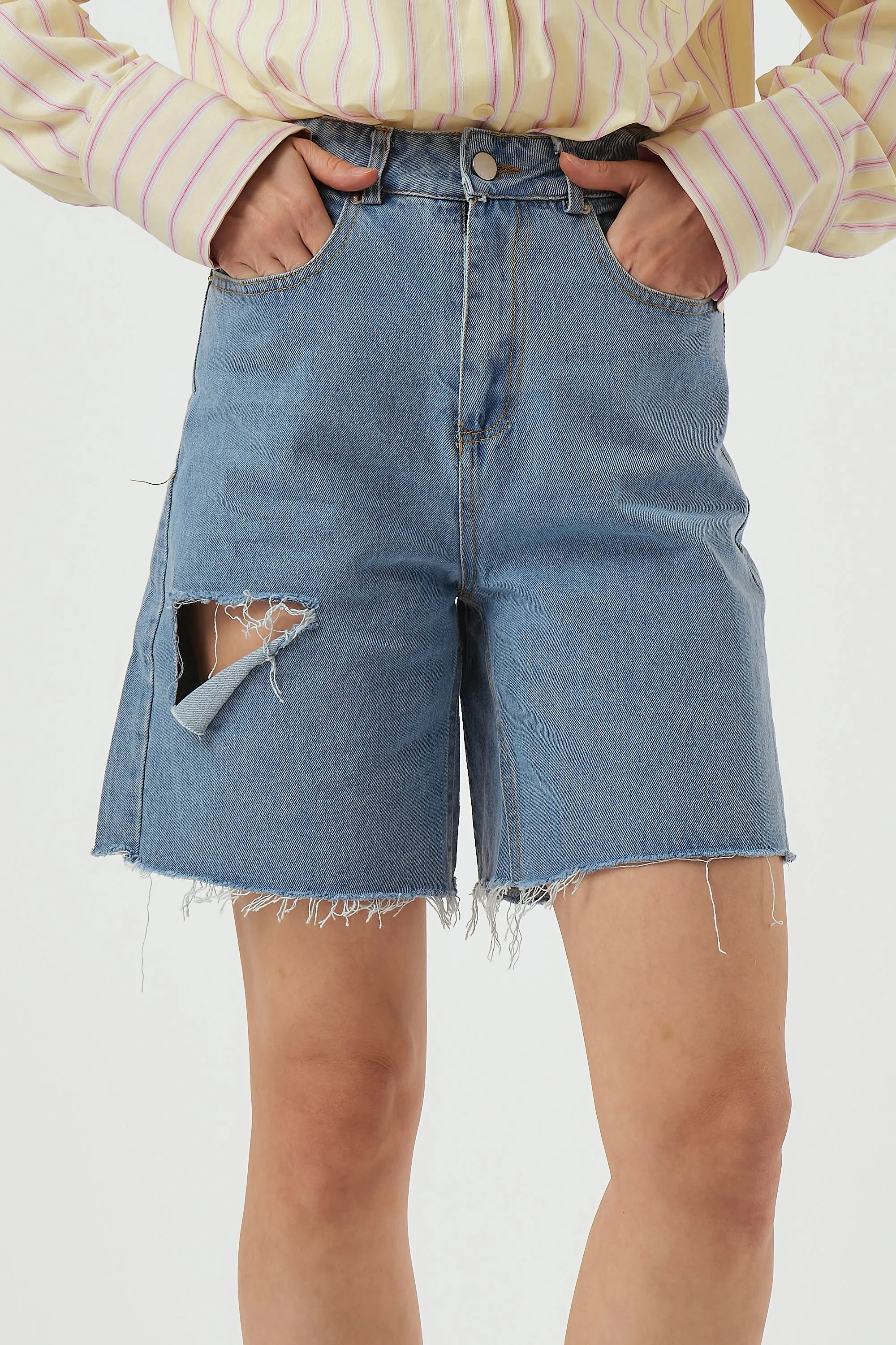 Remy Cut-out Denim Shorts