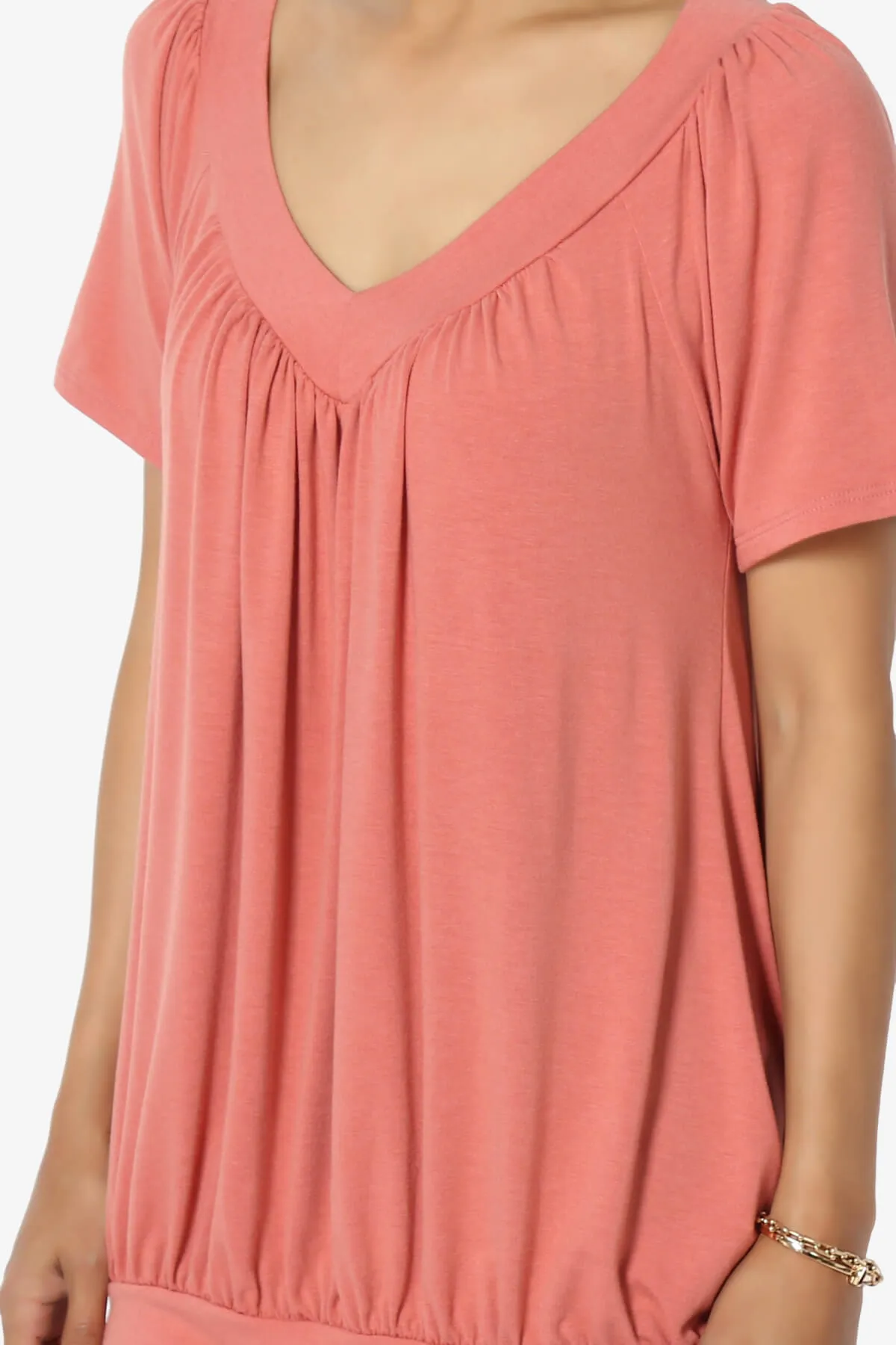 Rezume Shirred V-Neck Blouson Top PLUS