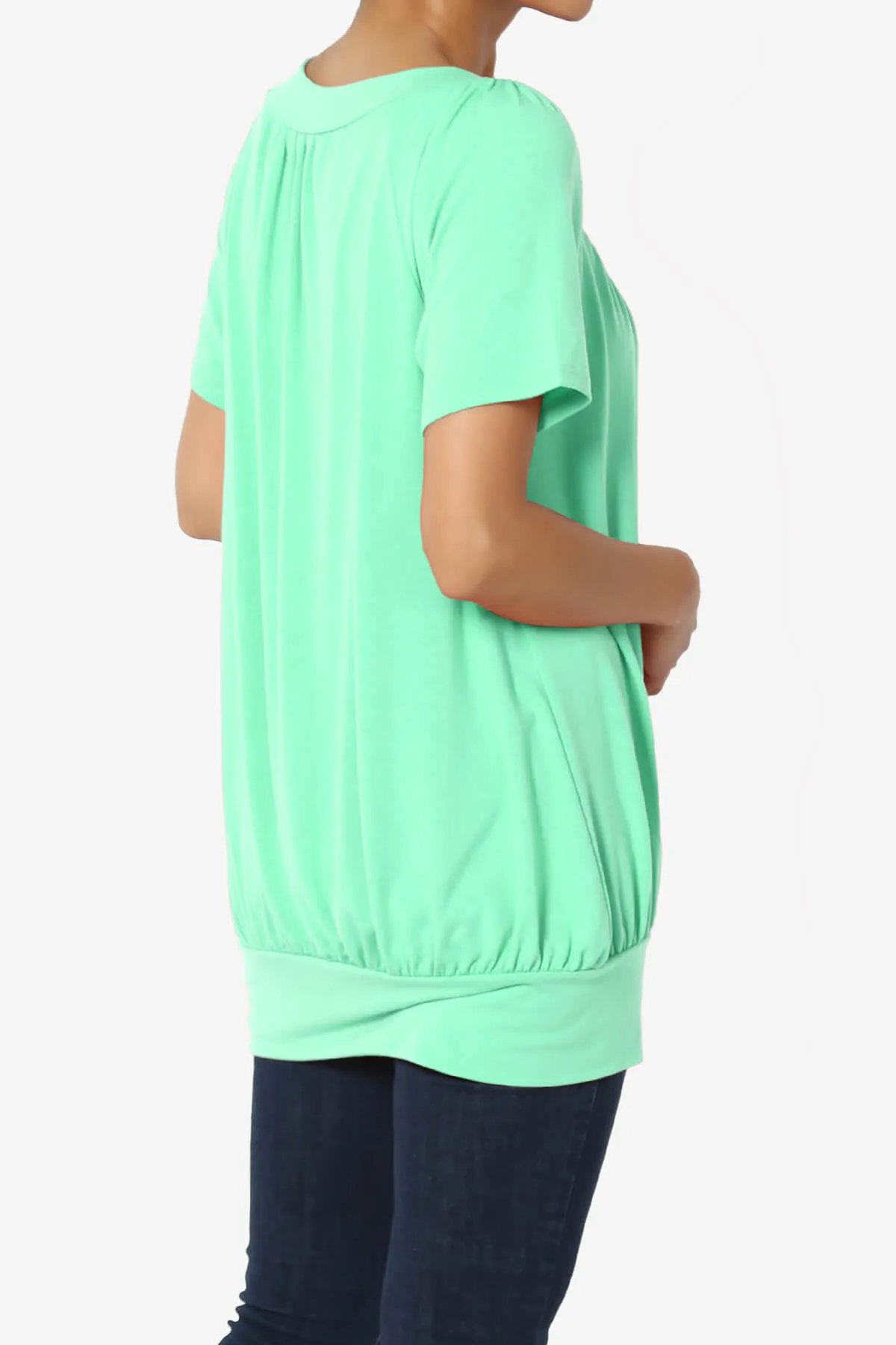 Rezume Shirred V-Neck Blouson Top PLUS