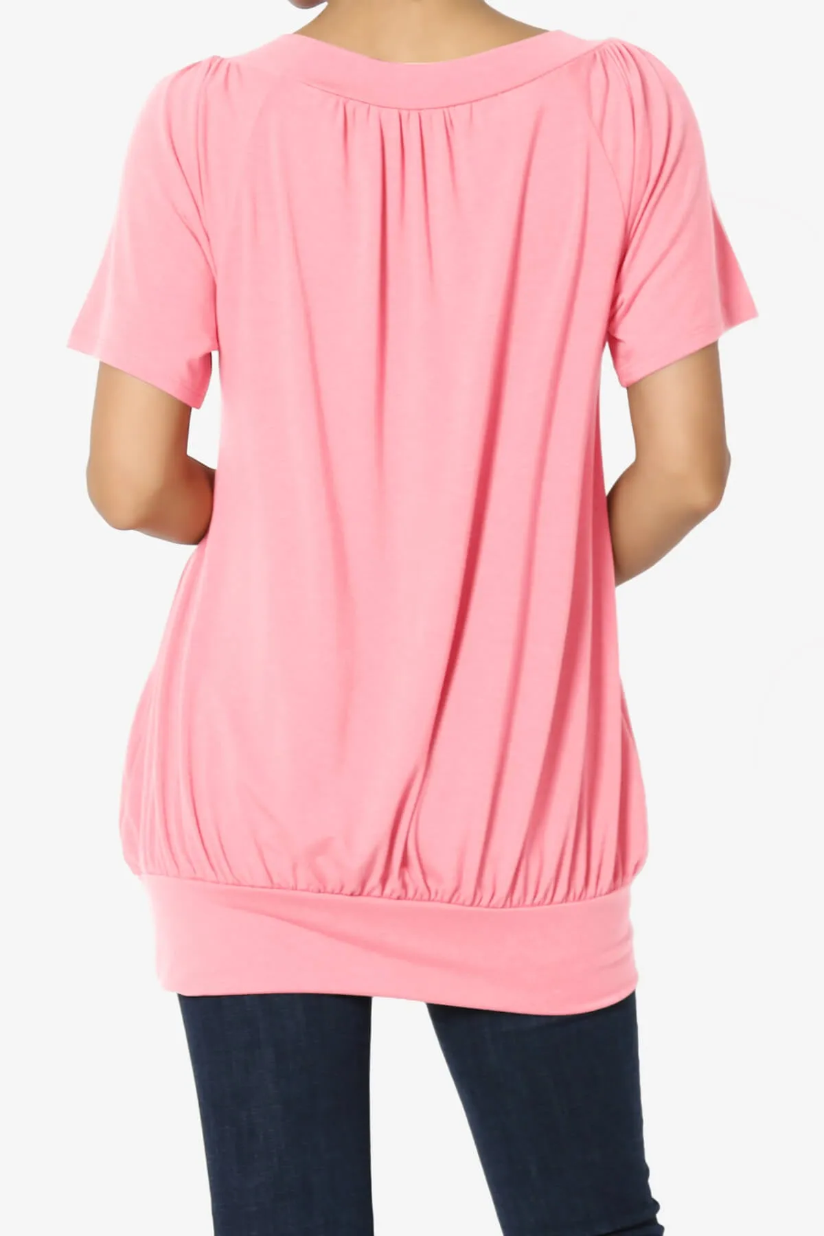 Rezume Shirred V-Neck Blouson Top PLUS