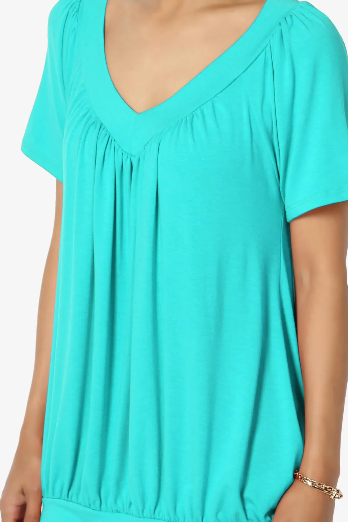 Rezume Shirred V-Neck Blouson Top PLUS