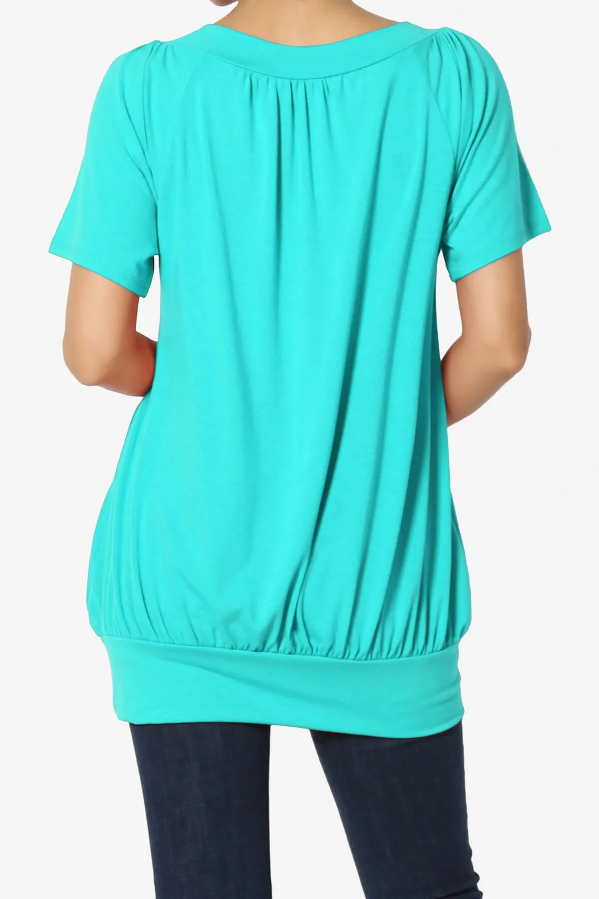 Rezume Shirred V-Neck Blouson Top PLUS