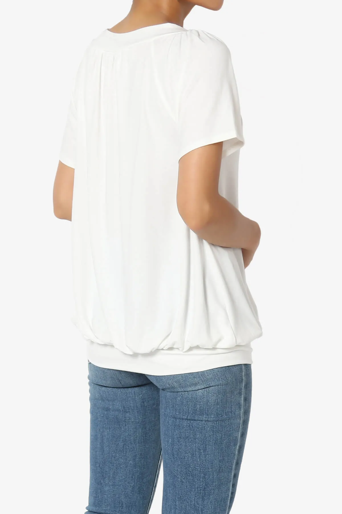 Rezume Shirred V-Neck Blouson Top PLUS