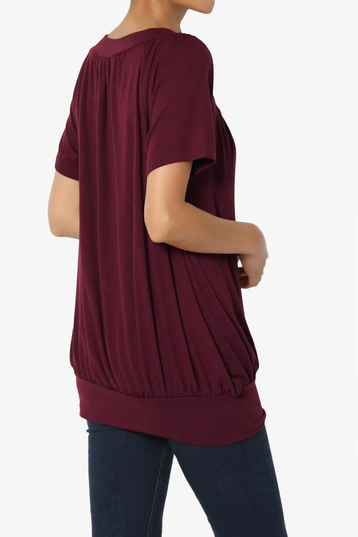 Rezume Shirred V-Neck Blouson Top PLUS