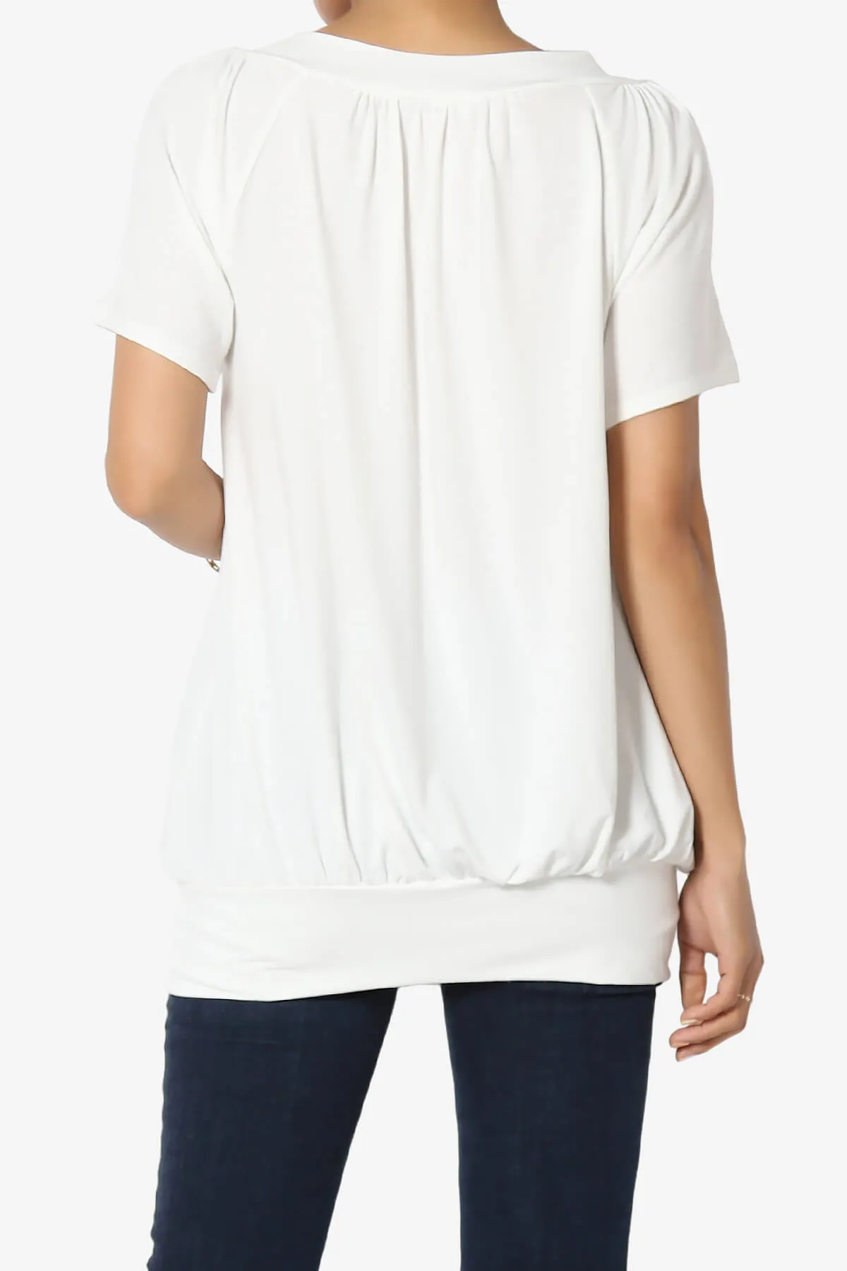 Rezume Shirred V-Neck Blouson Top PLUS