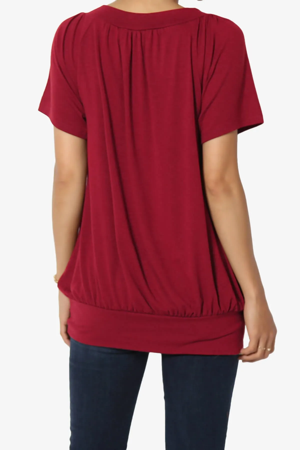 Rezume Shirred V-Neck Blouson Top PLUS