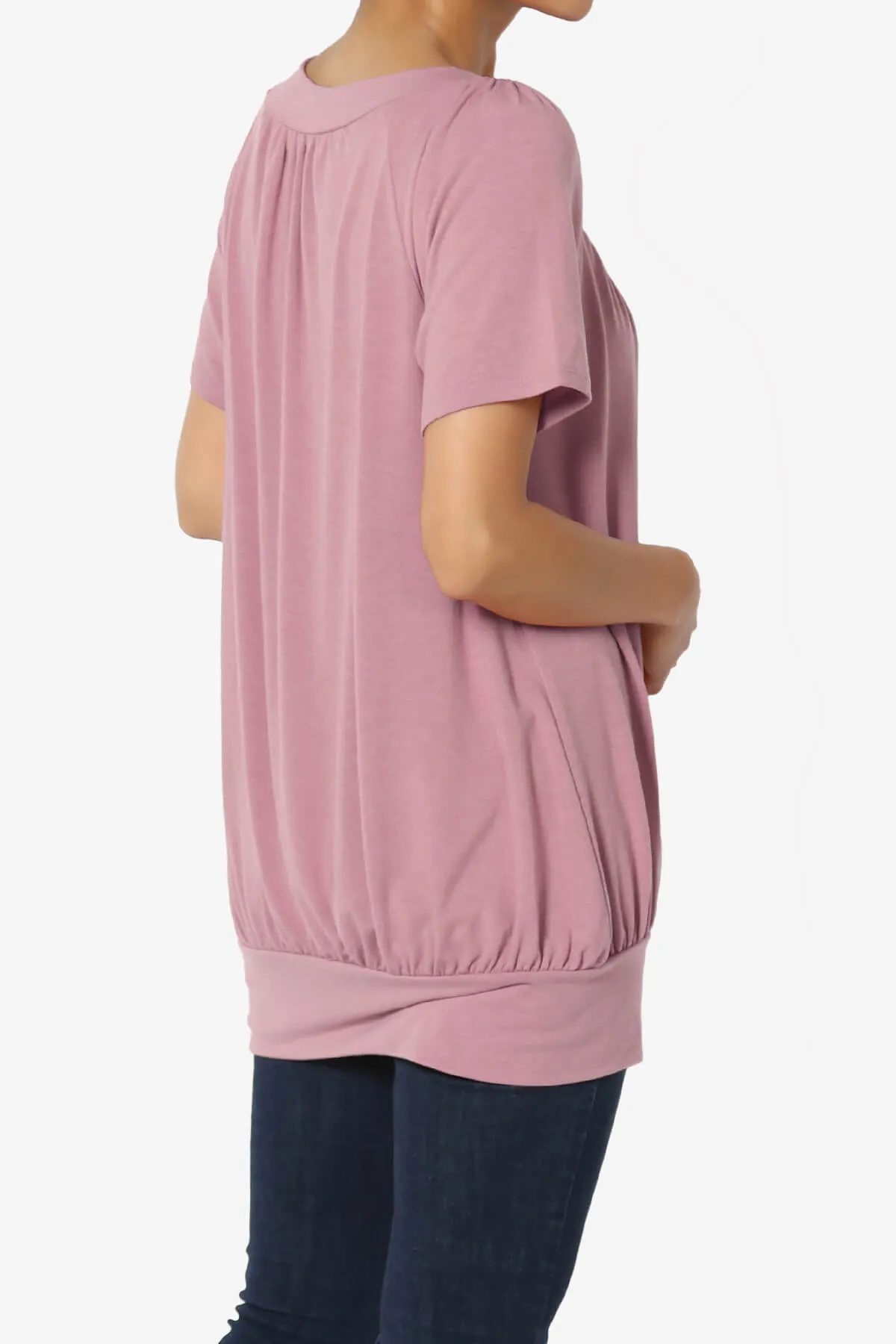 Rezume Shirred V-Neck Blouson Top PLUS