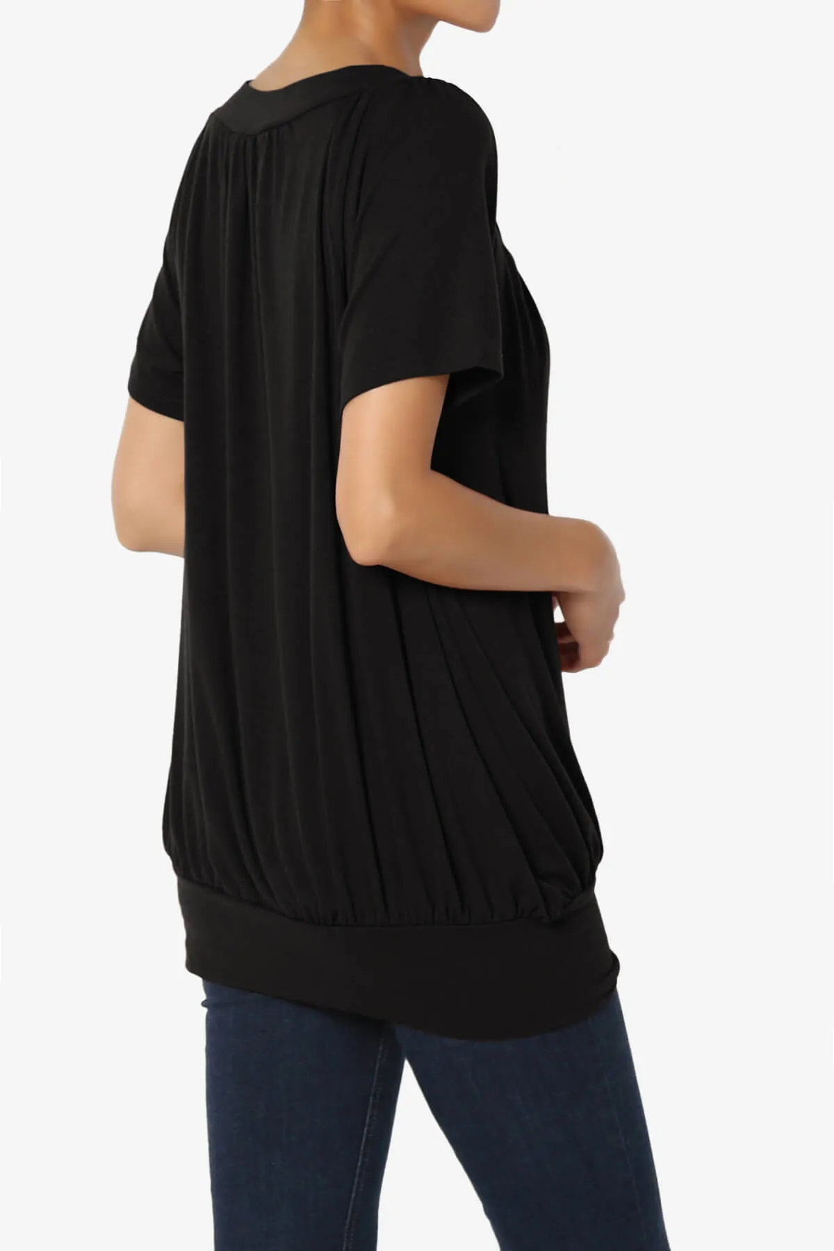 Rezume Shirred V-Neck Blouson Top PLUS