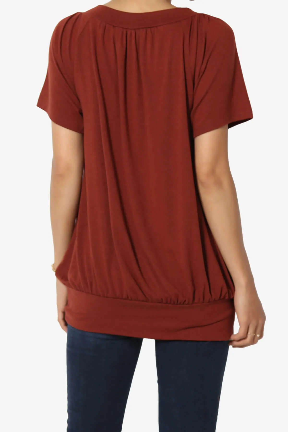 Rezume Shirred V-Neck Blouson Top PLUS