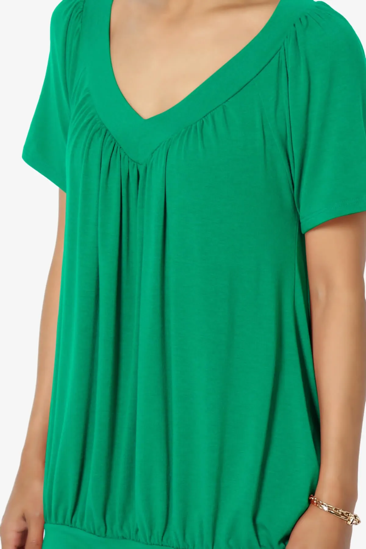 Rezume Shirred V-Neck Blouson Top PLUS