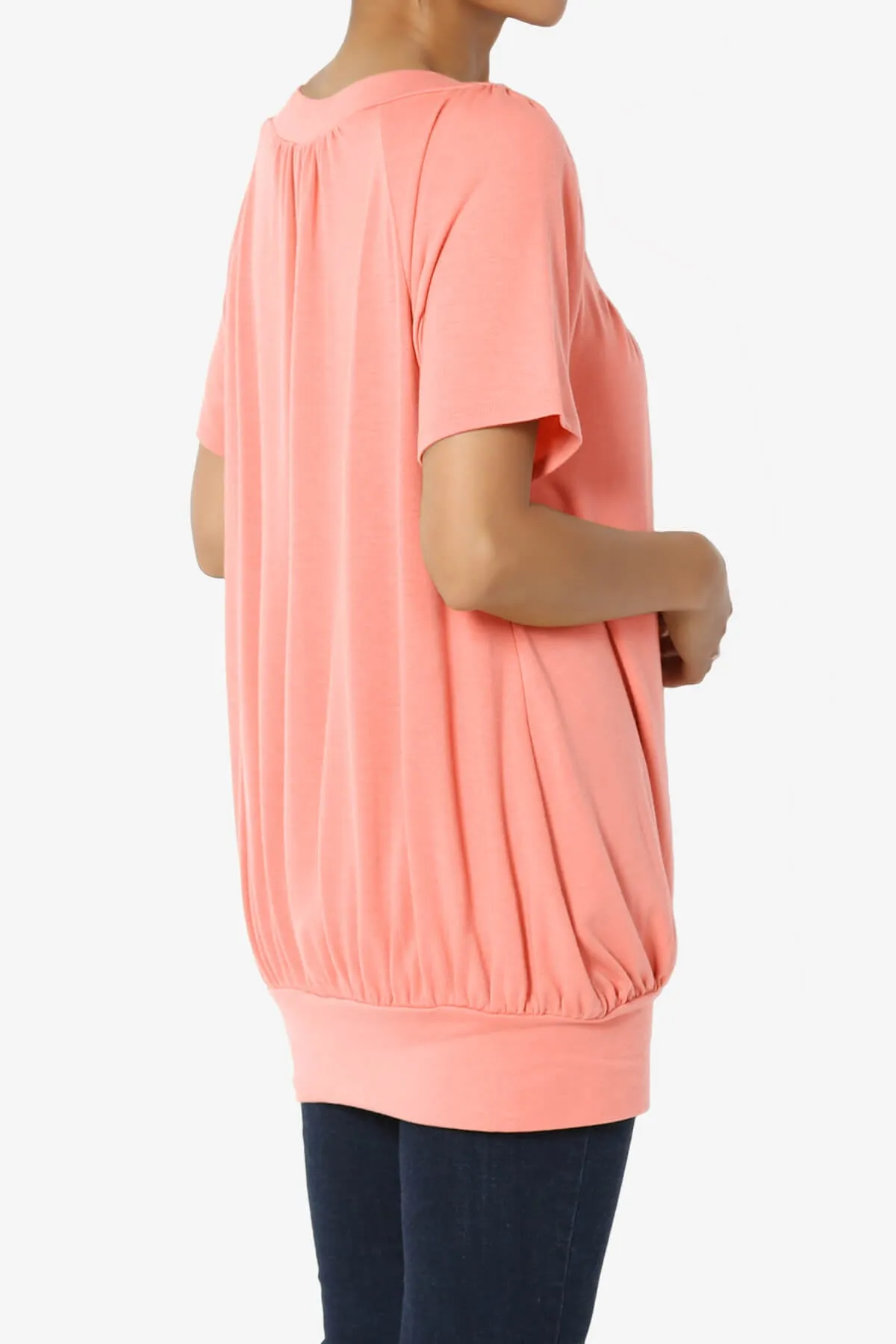 Rezume Shirred V-Neck Blouson Top PLUS