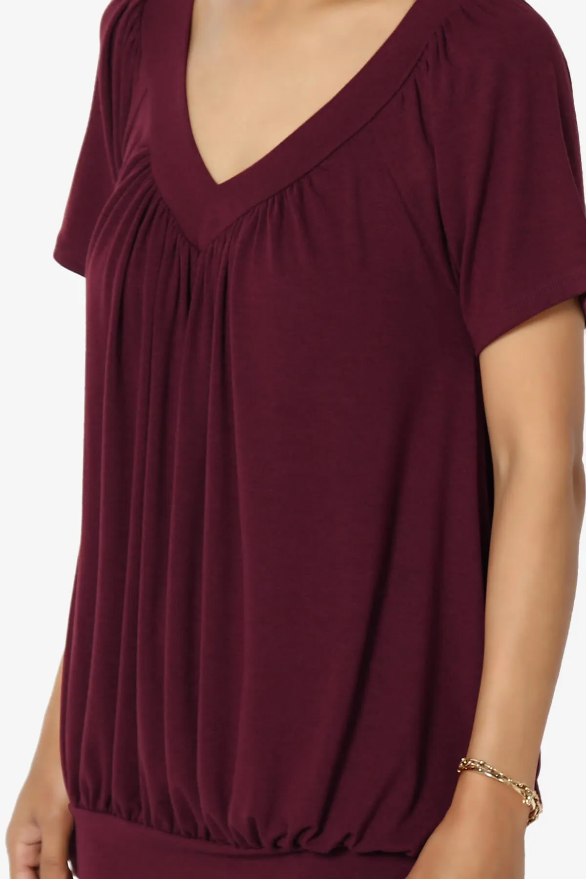 Rezume Shirred V-Neck Blouson Top PLUS