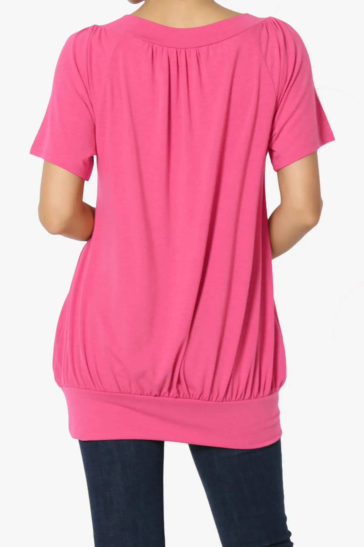 Rezume Shirred V-Neck Blouson Top PLUS