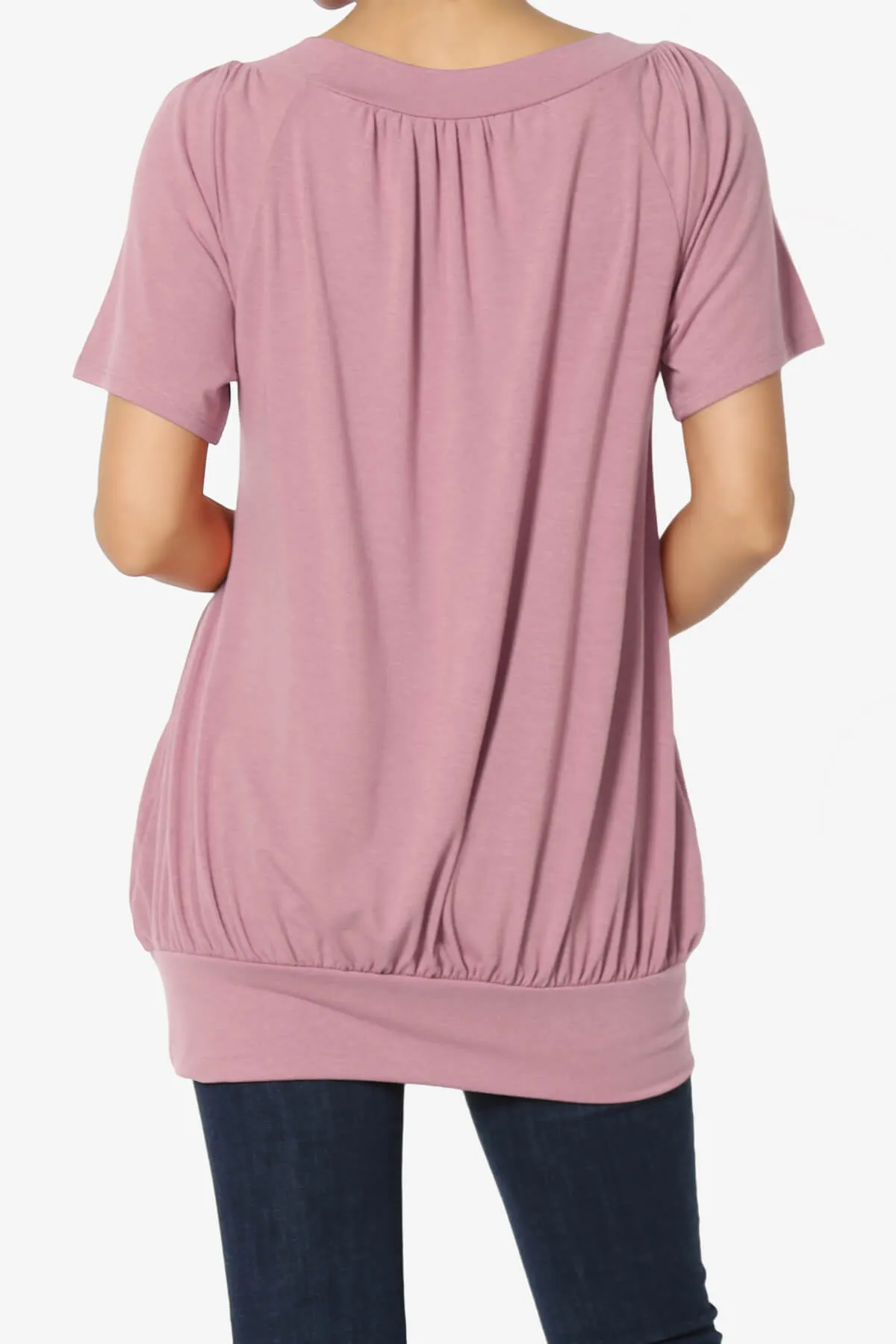 Rezume Shirred V-Neck Blouson Top PLUS
