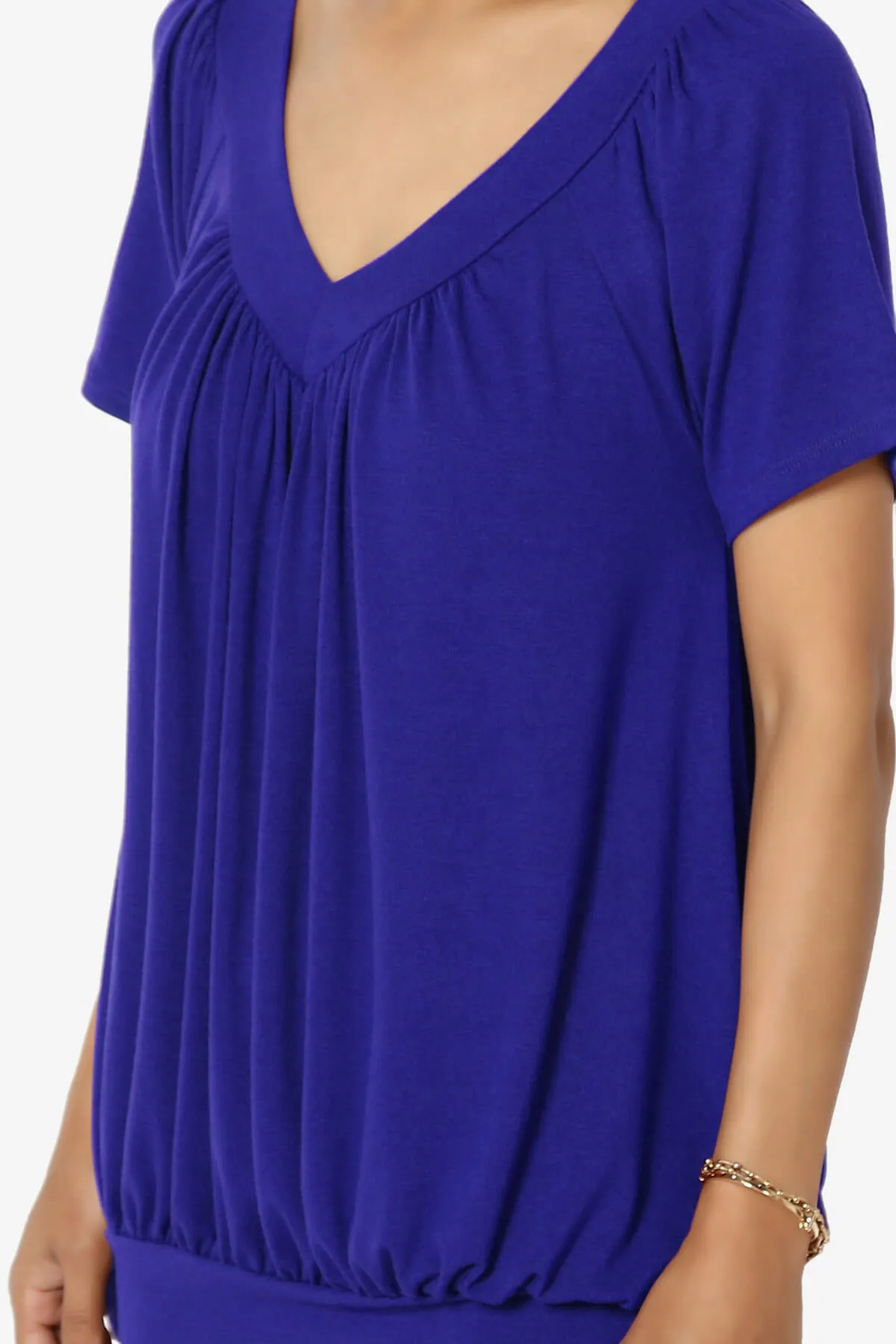 Rezume Shirred V-Neck Blouson Top PLUS