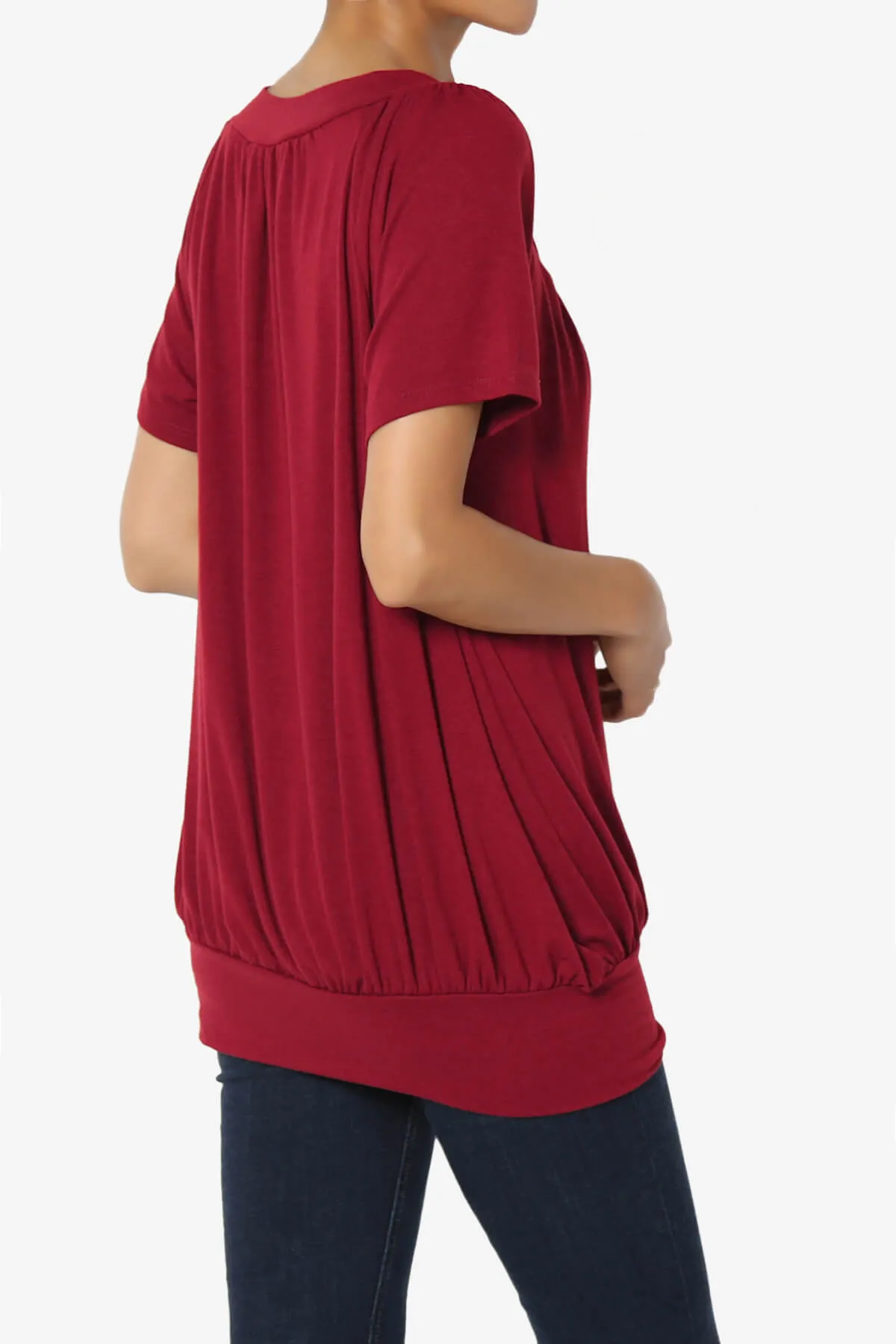 Rezume Shirred V-Neck Blouson Top PLUS