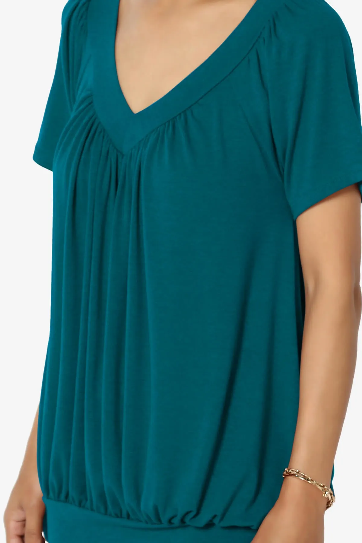 Rezume Shirred V-Neck Blouson Top PLUS