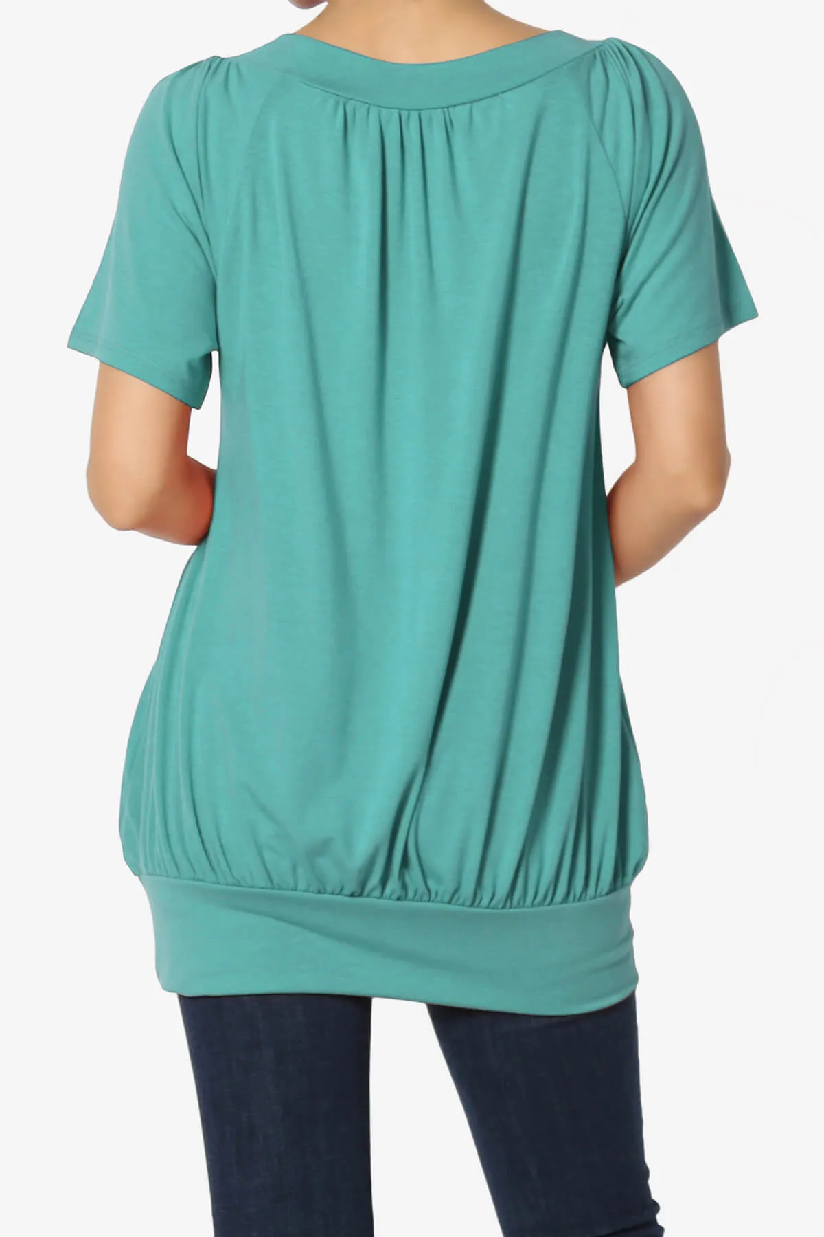 Rezume Shirred V-Neck Blouson Top PLUS