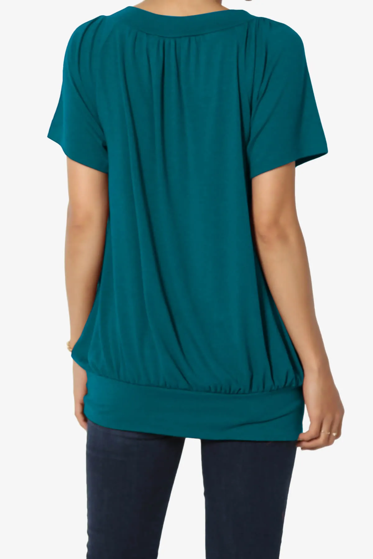 Rezume Shirred V-Neck Blouson Top PLUS