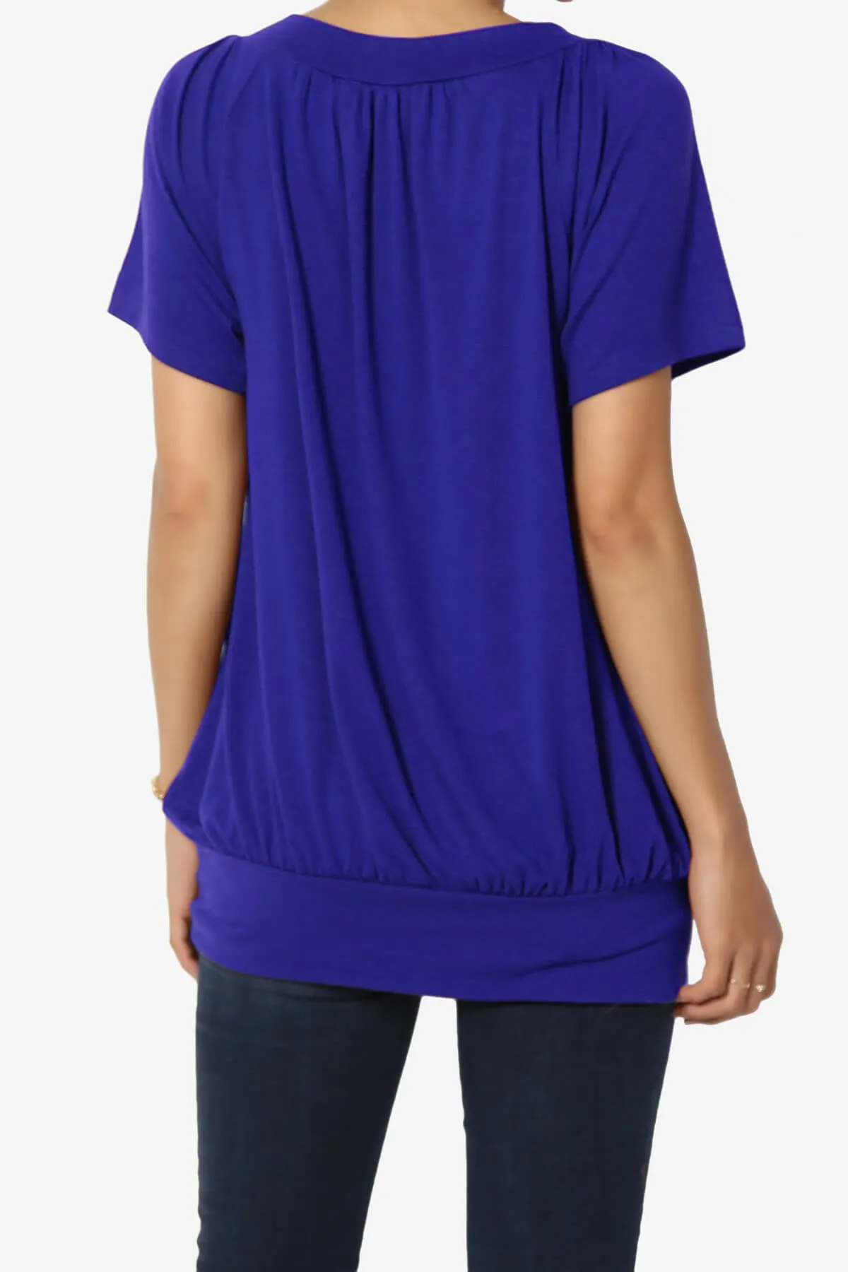 Rezume Shirred V-Neck Blouson Top PLUS