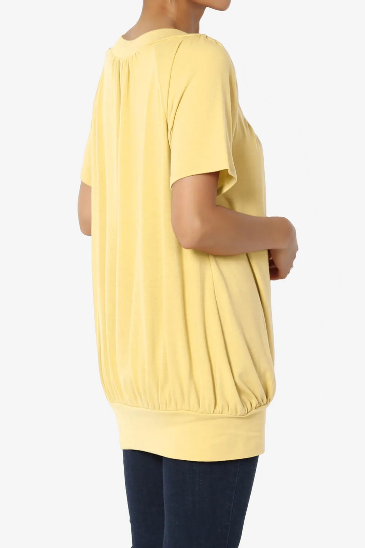 Rezume Shirred V-Neck Blouson Top PLUS