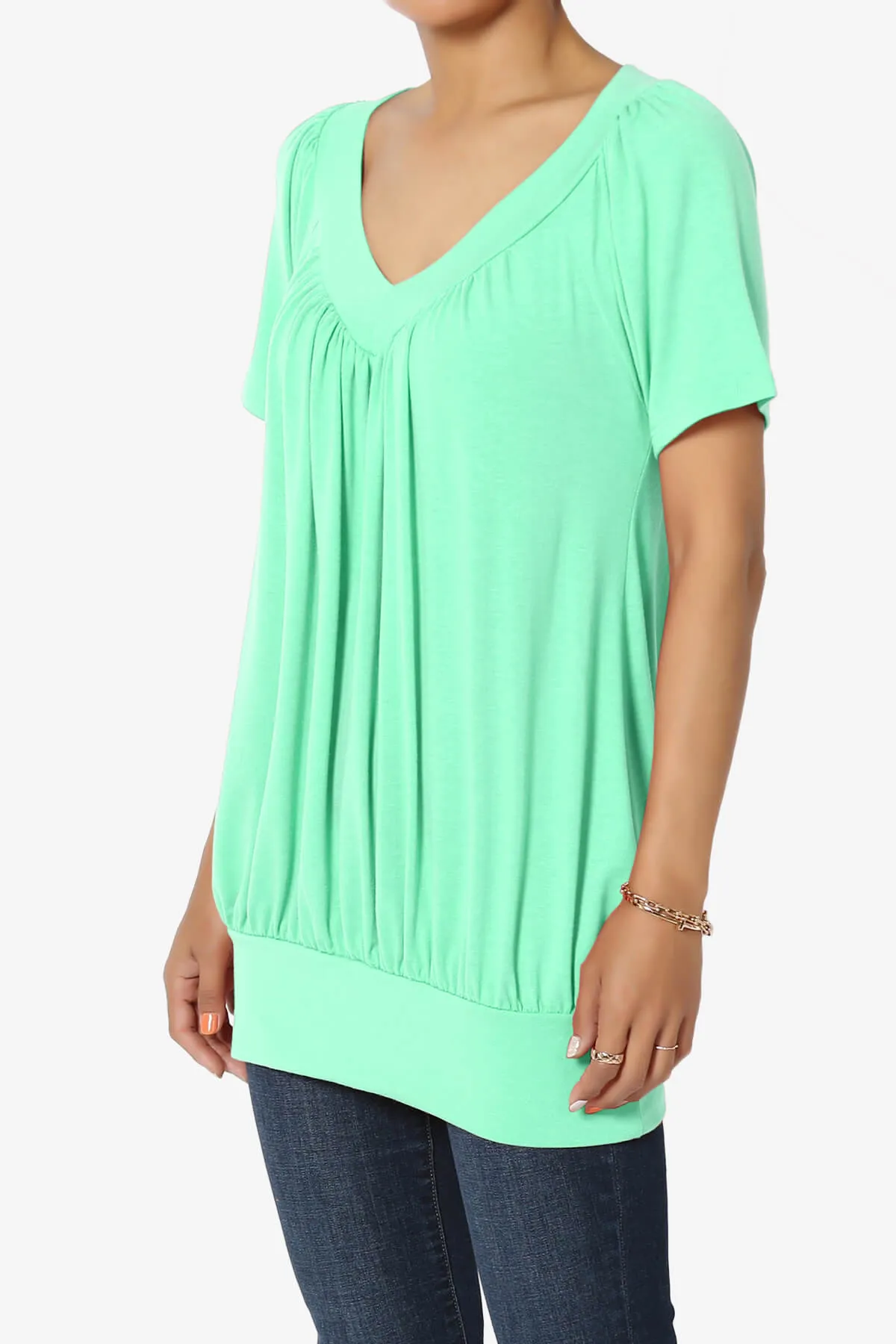 Rezume Shirred V-Neck Blouson Top PLUS