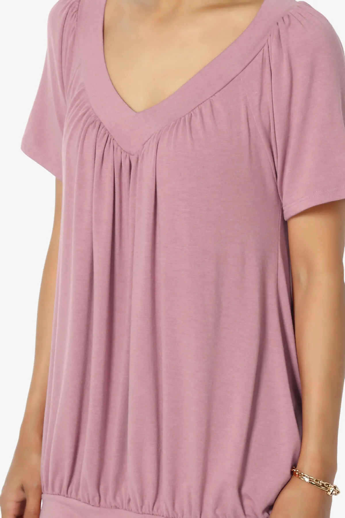 Rezume Shirred V-Neck Blouson Top PLUS