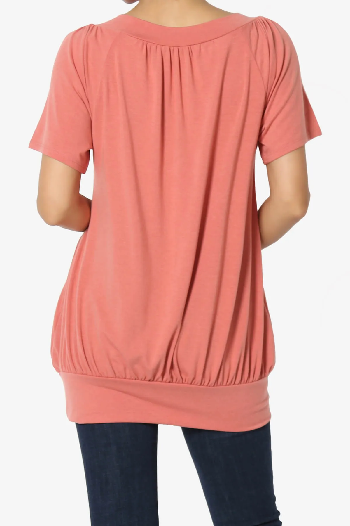 Rezume Shirred V-Neck Blouson Top PLUS