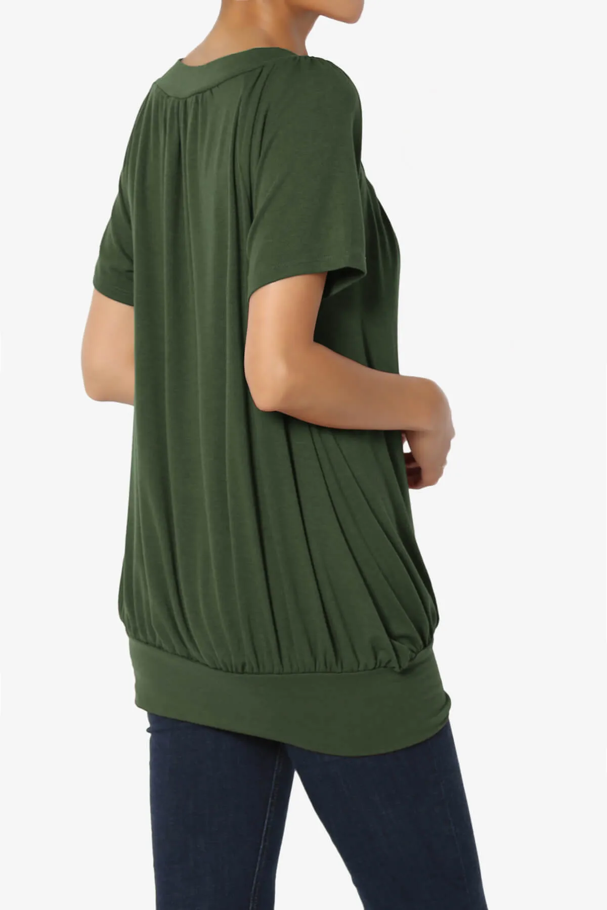 Rezume Shirred V-Neck Blouson Top PLUS