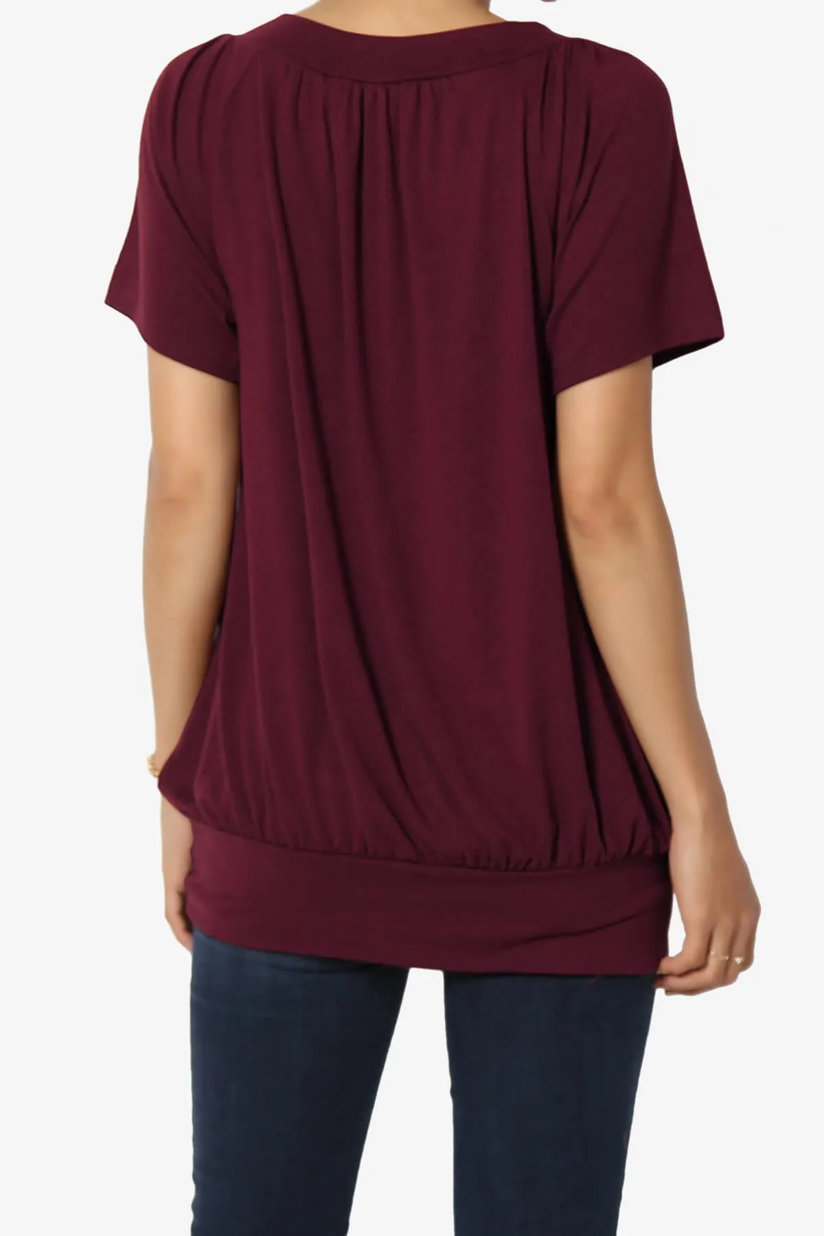 Rezume Shirred V-Neck Blouson Top PLUS