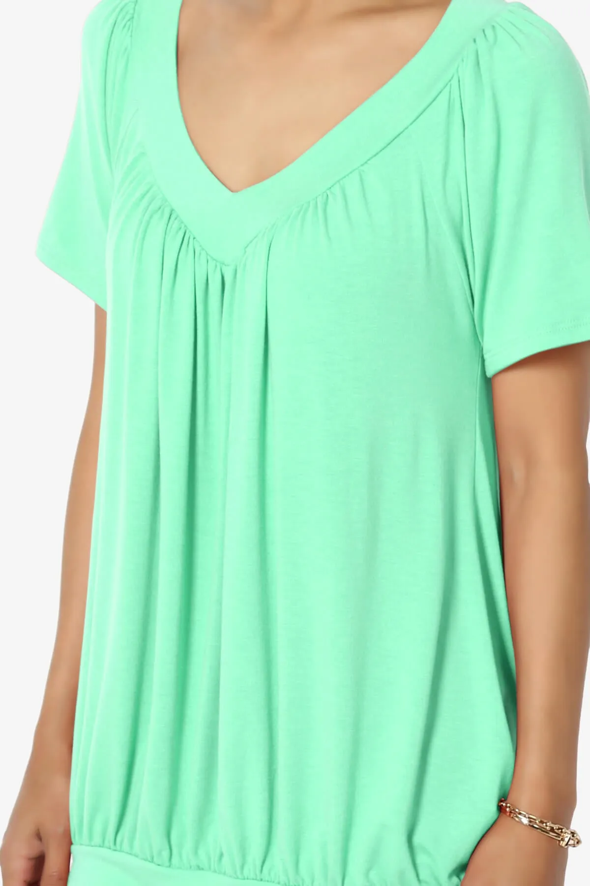 Rezume Shirred V-Neck Blouson Top PLUS