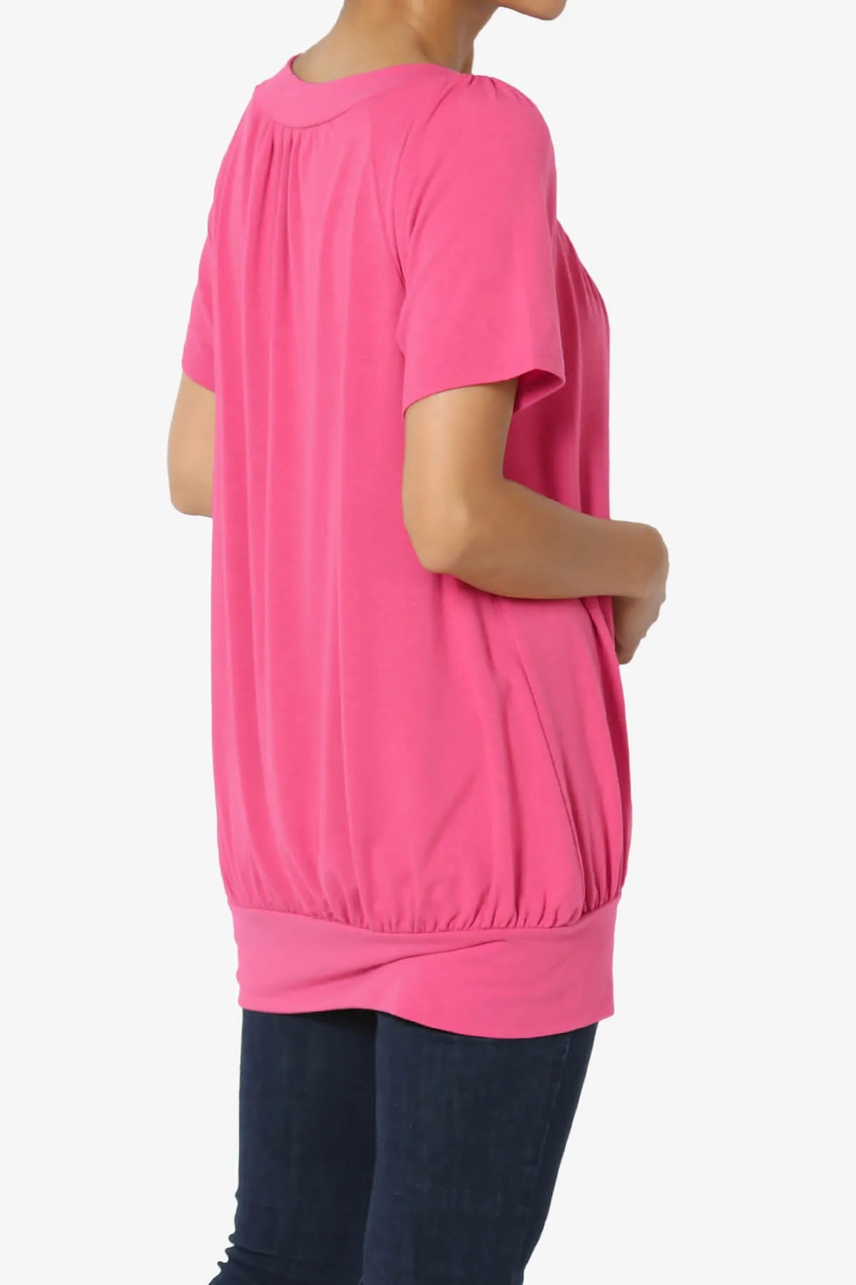 Rezume Shirred V-Neck Blouson Top PLUS