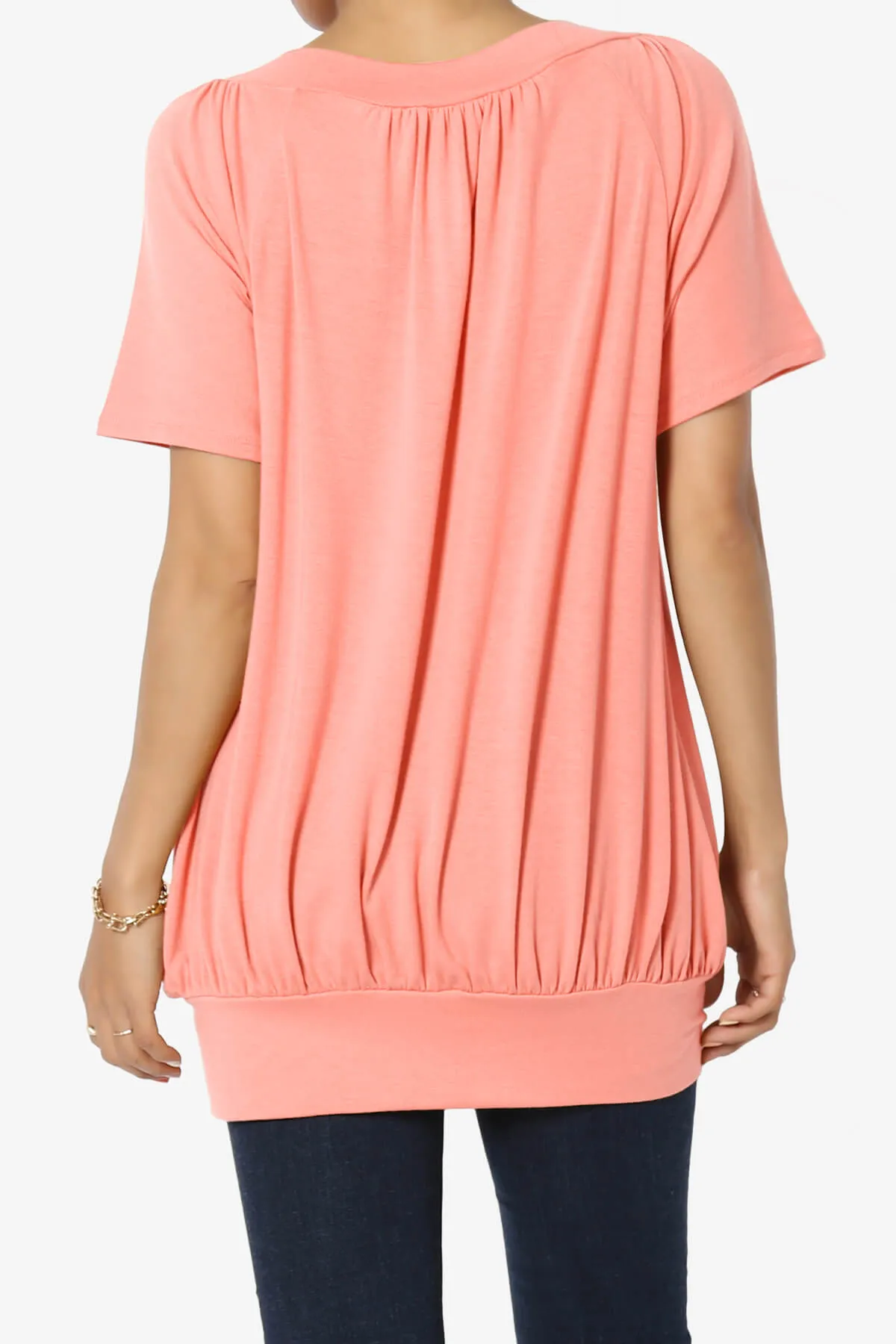 Rezume Shirred V-Neck Blouson Top PLUS