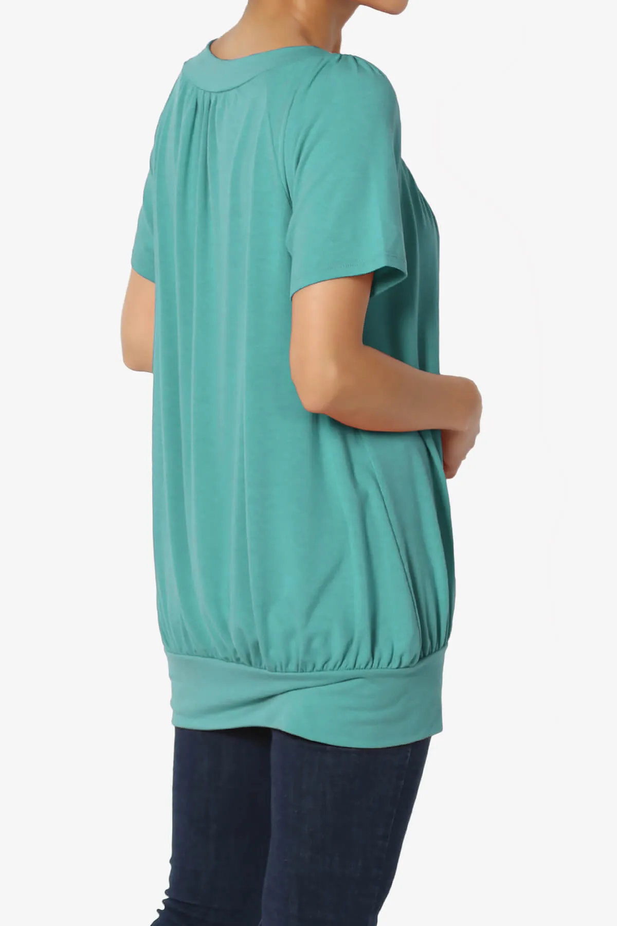 Rezume Shirred V-Neck Blouson Top PLUS
