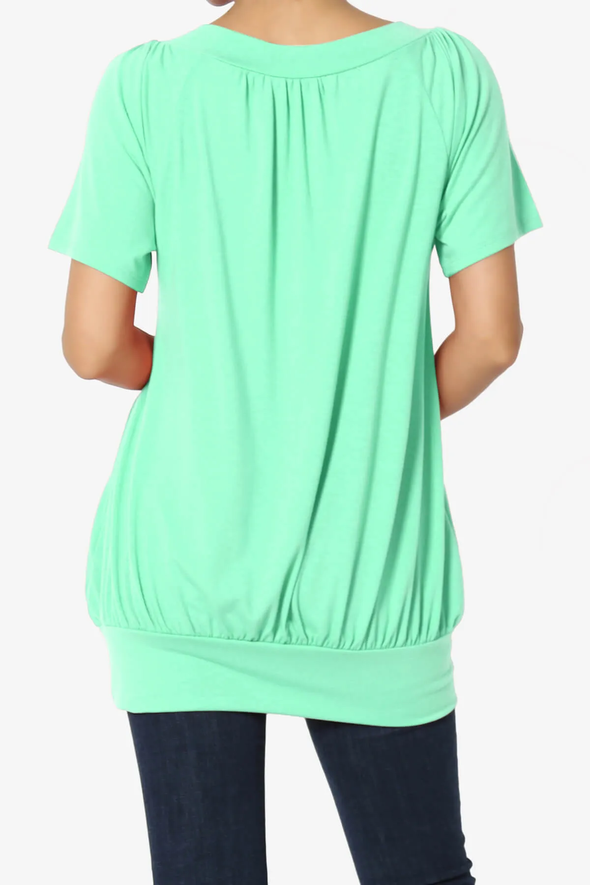 Rezume Shirred V-Neck Blouson Top PLUS