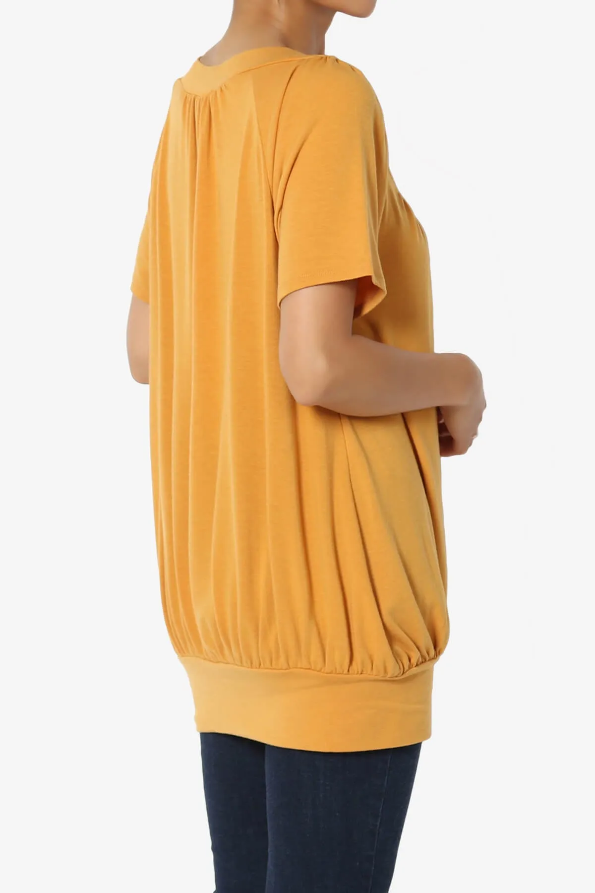 Rezume Shirred V-Neck Blouson Top PLUS