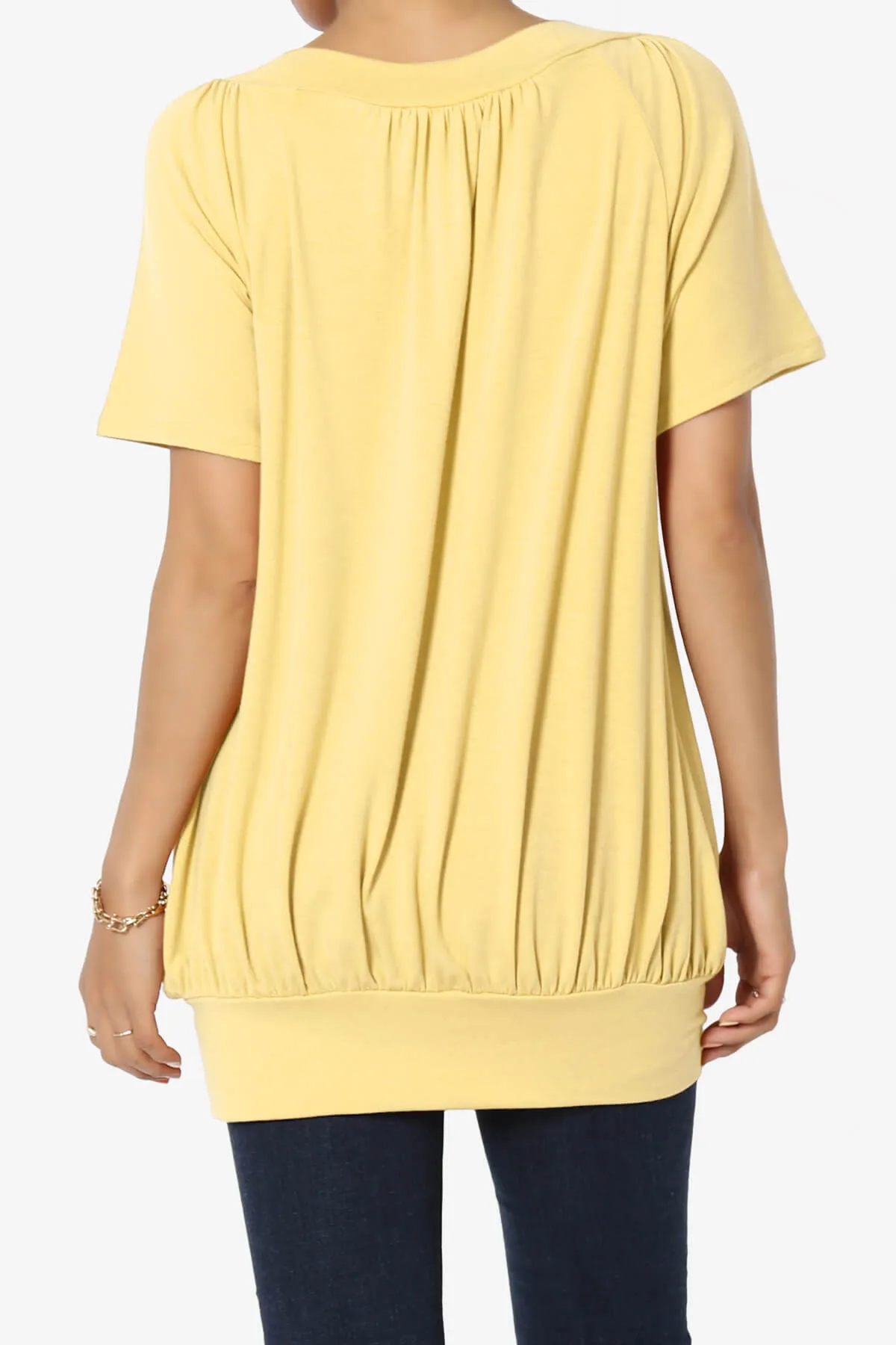 Rezume Shirred V-Neck Blouson Top PLUS