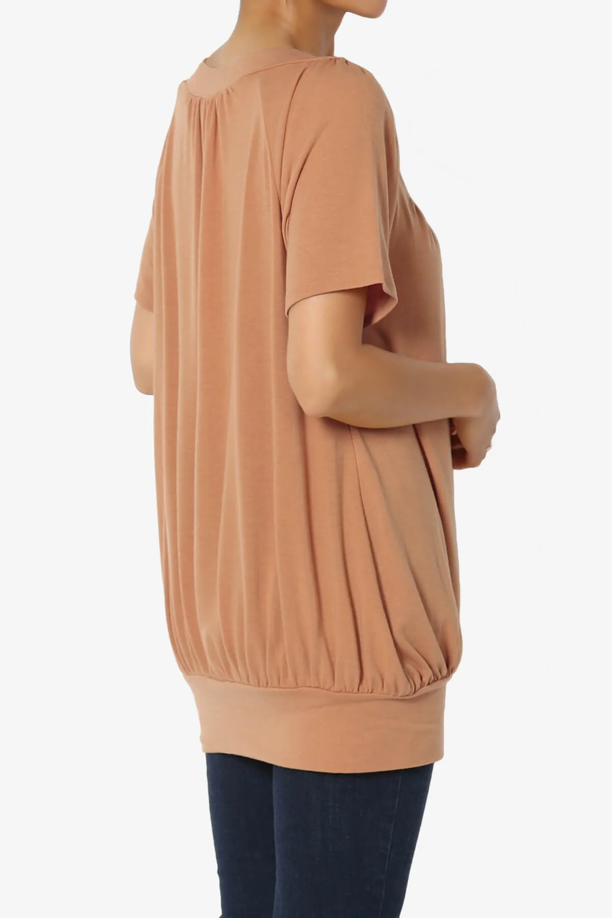 Rezume Shirred V-Neck Blouson Top PLUS