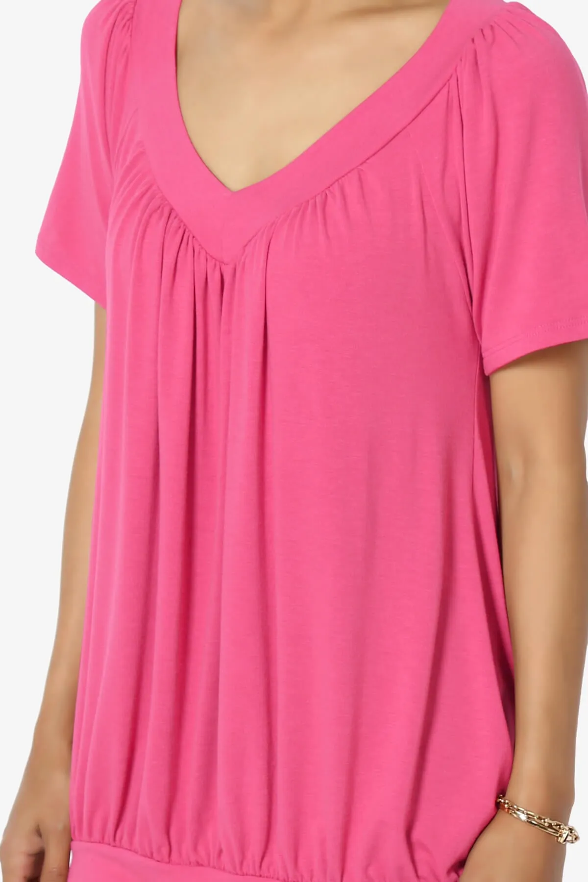Rezume Shirred V-Neck Blouson Top PLUS