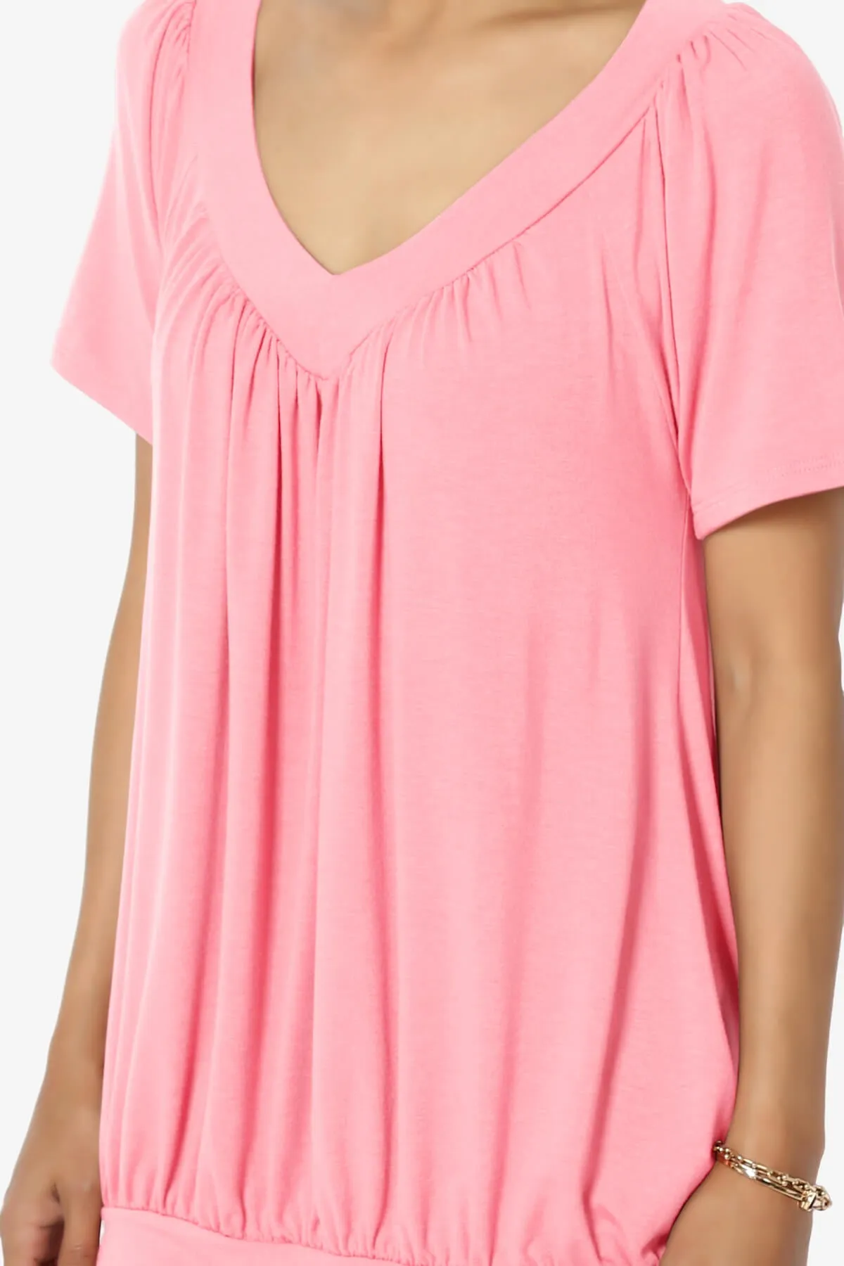 Rezume Shirred V-Neck Blouson Top PLUS