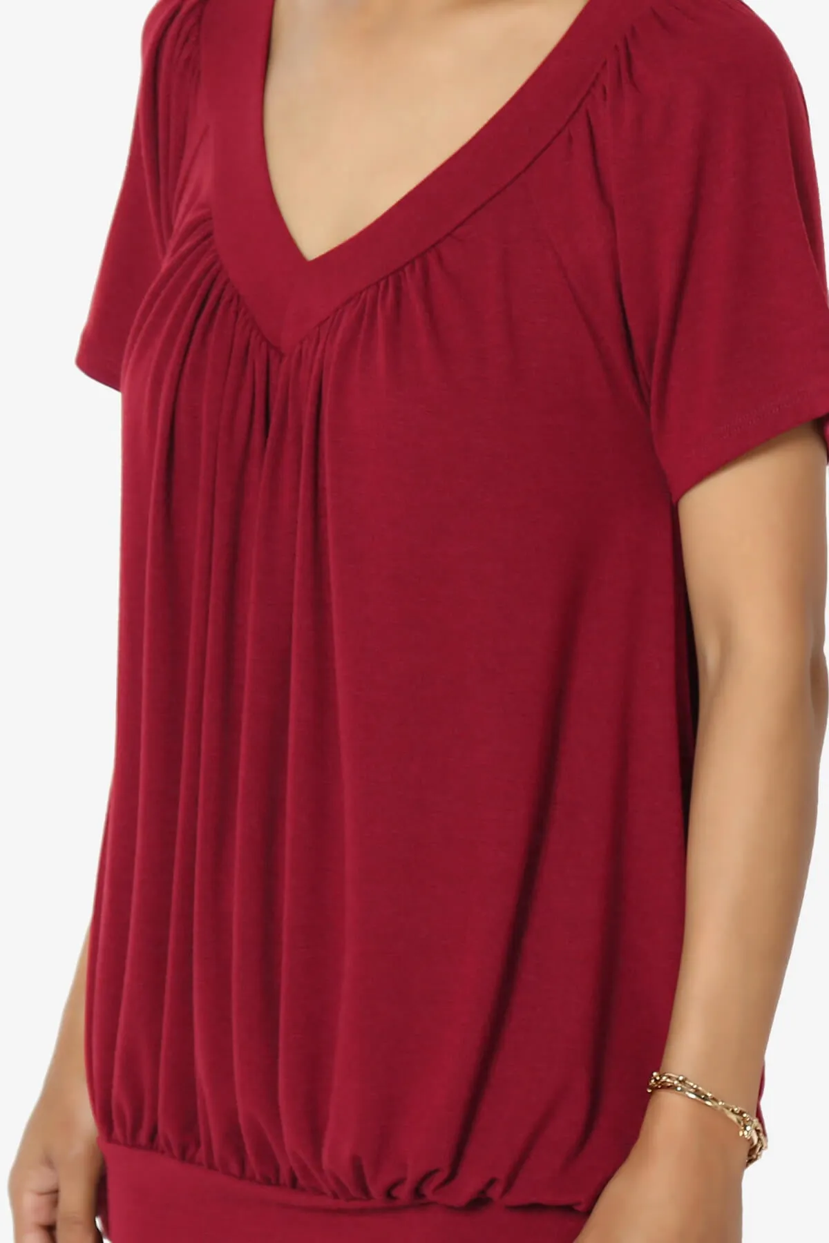 Rezume Shirred V-Neck Blouson Top PLUS