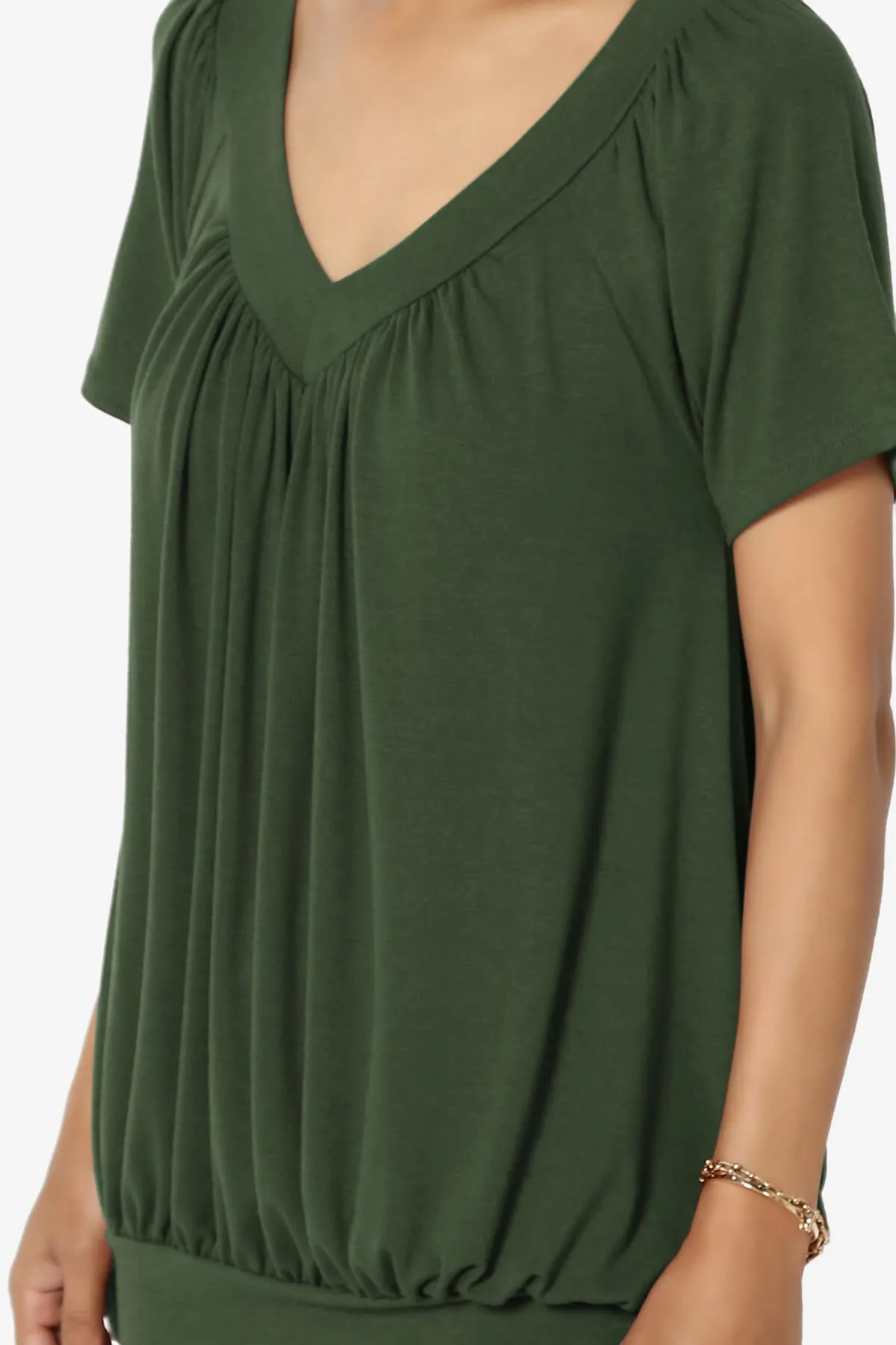 Rezume Shirred V-Neck Blouson Top PLUS