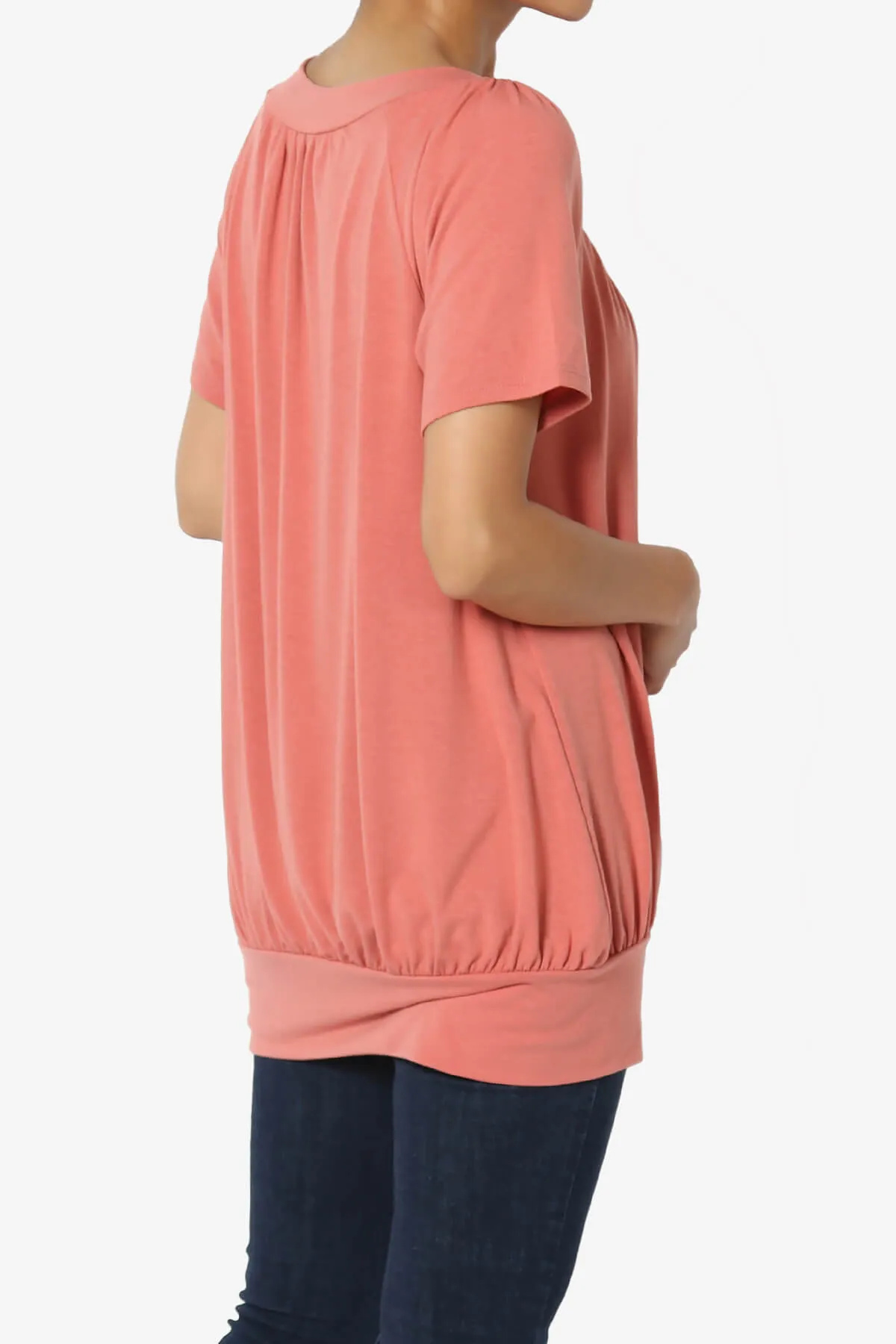 Rezume Shirred V-Neck Blouson Top PLUS