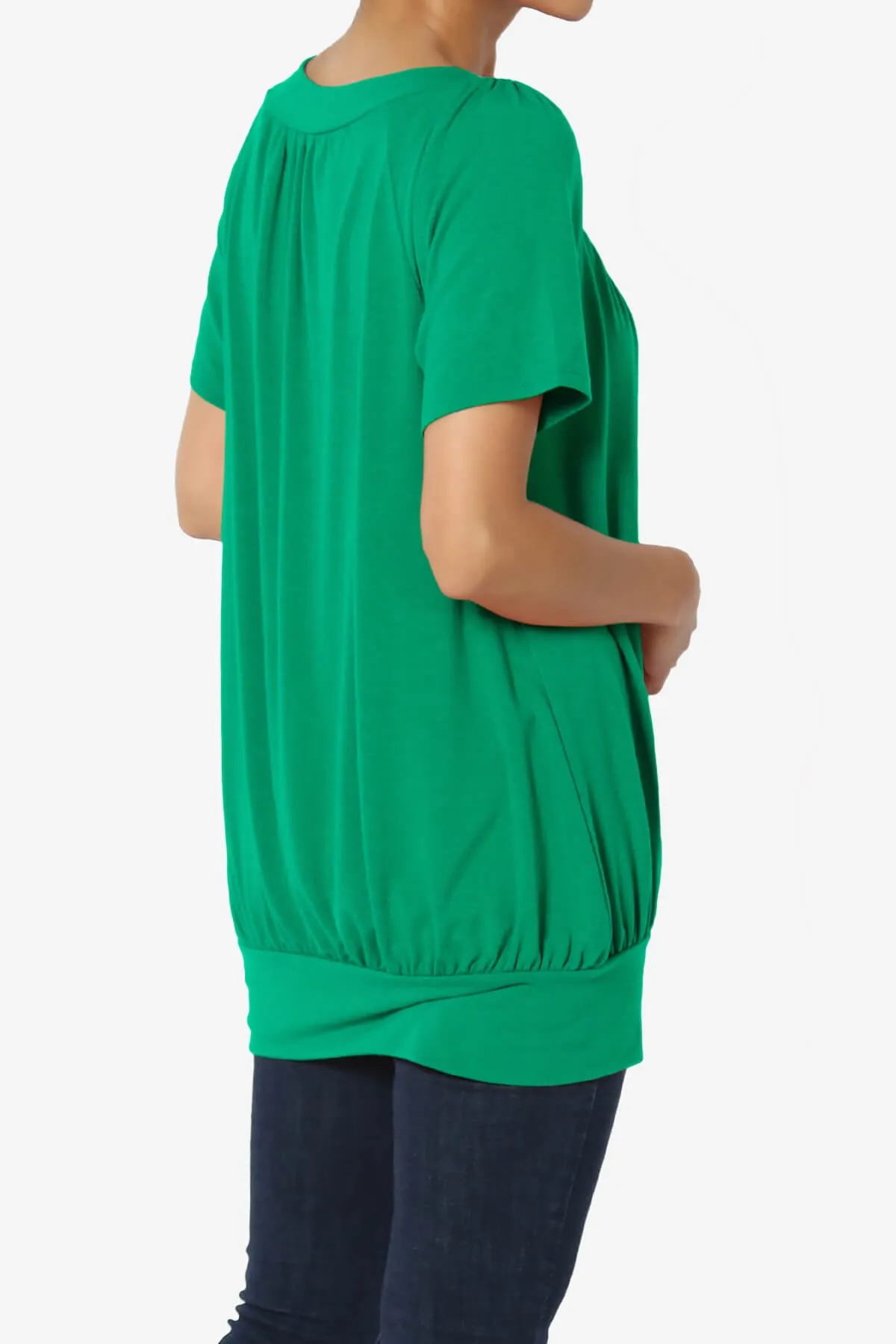 Rezume Shirred V-Neck Blouson Top PLUS