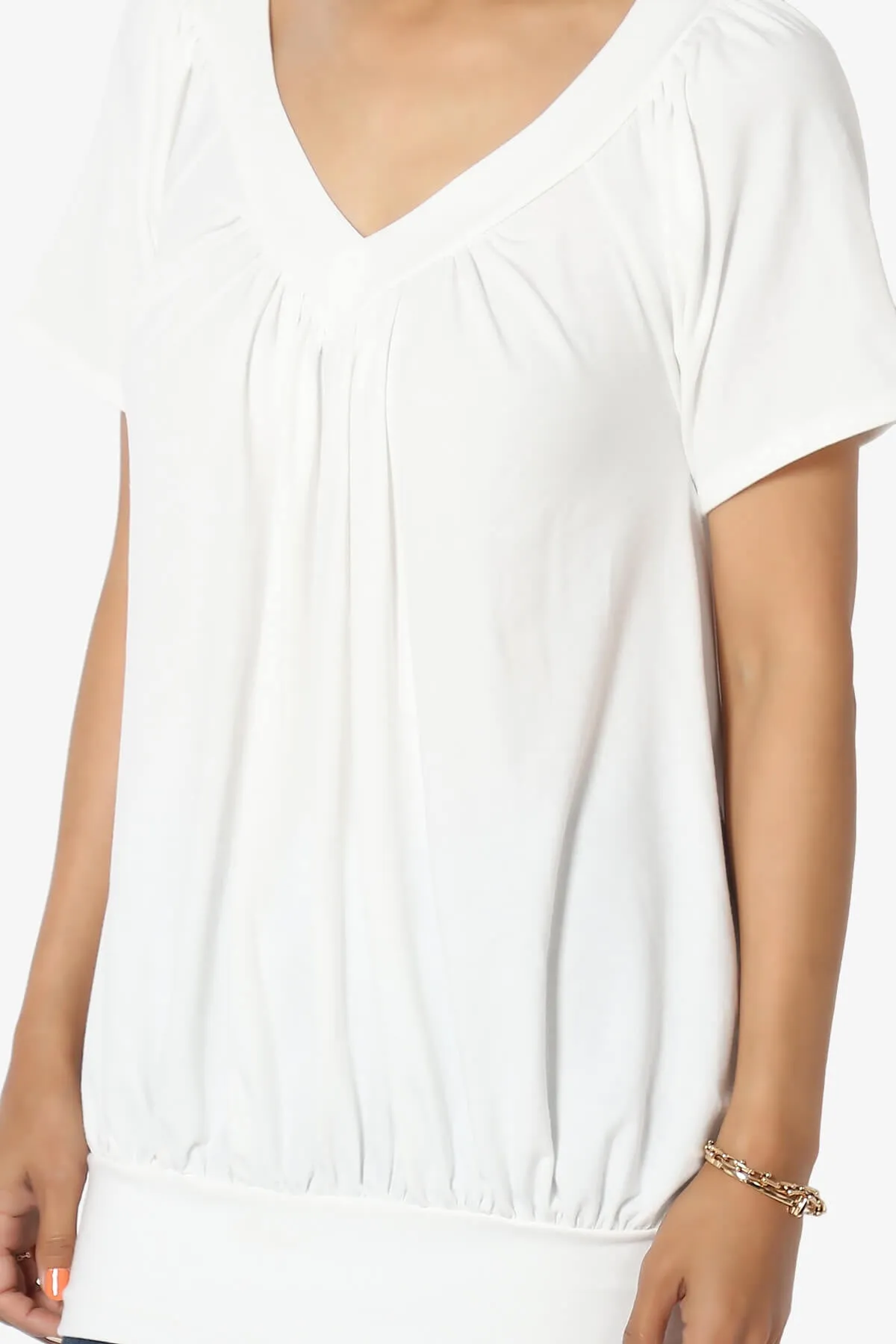 Rezume Shirred V-Neck Blouson Top PLUS